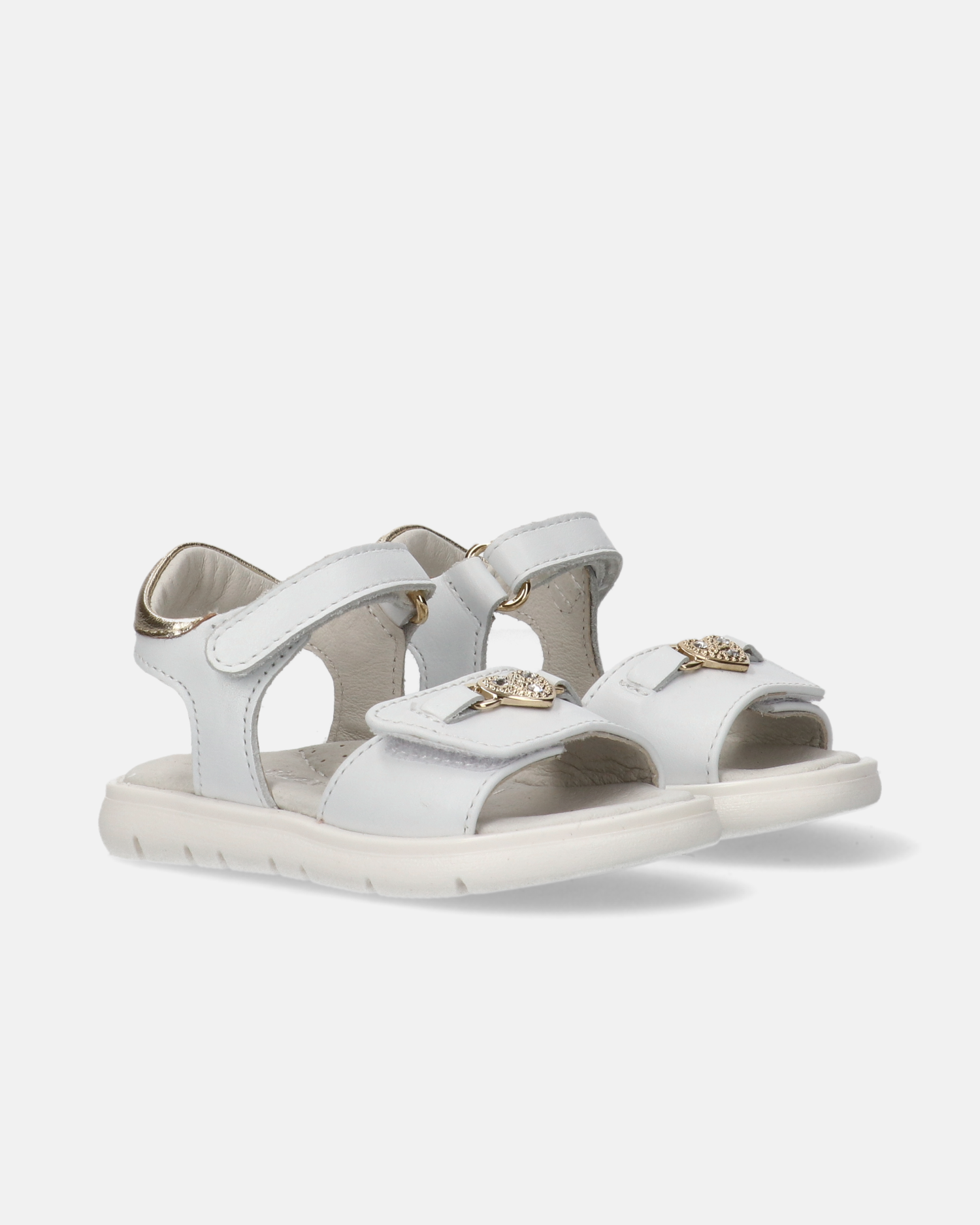 Sandali primi passi con cuore di strass