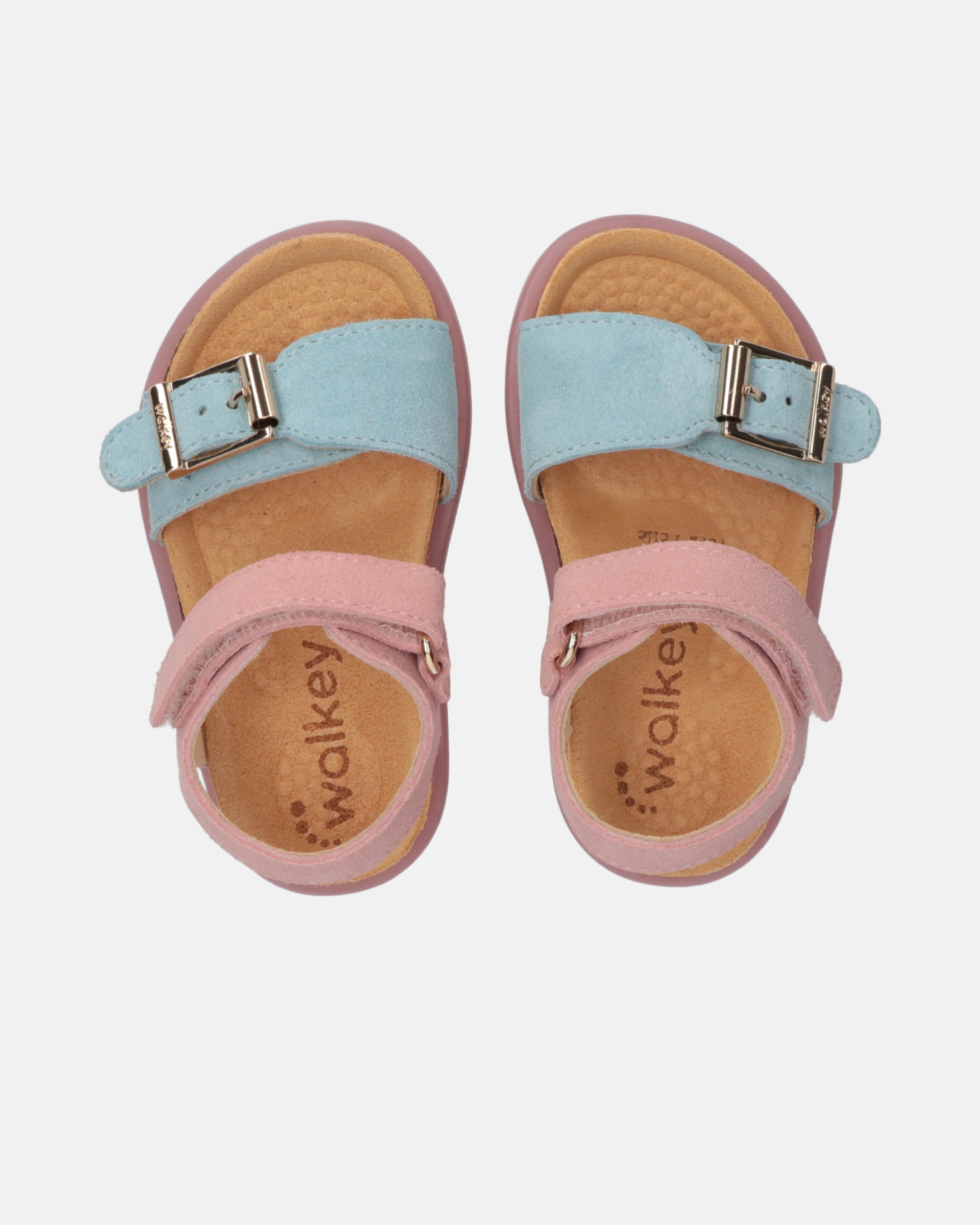 Sandali color block in camoscio con suola preformata