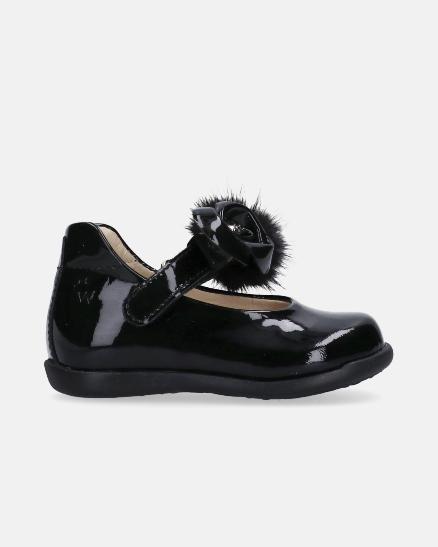 Ballerine primi passi da bambina con fiore e pon pon