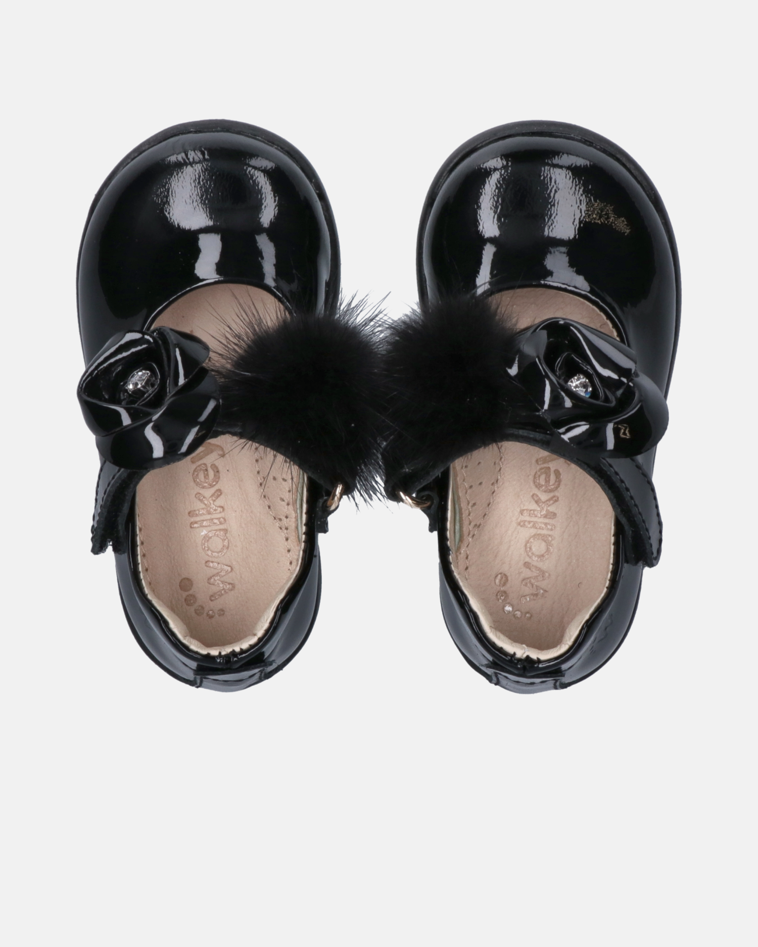 Ballerine primi passi da bambina con fiore e pon pon