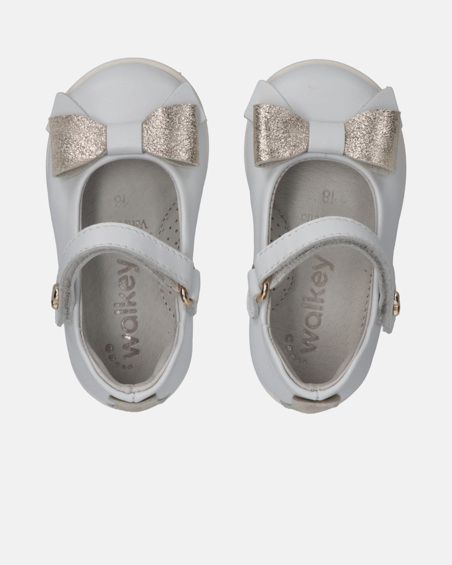 Ballerine primi passi Walkey bambina bianche con fiocco