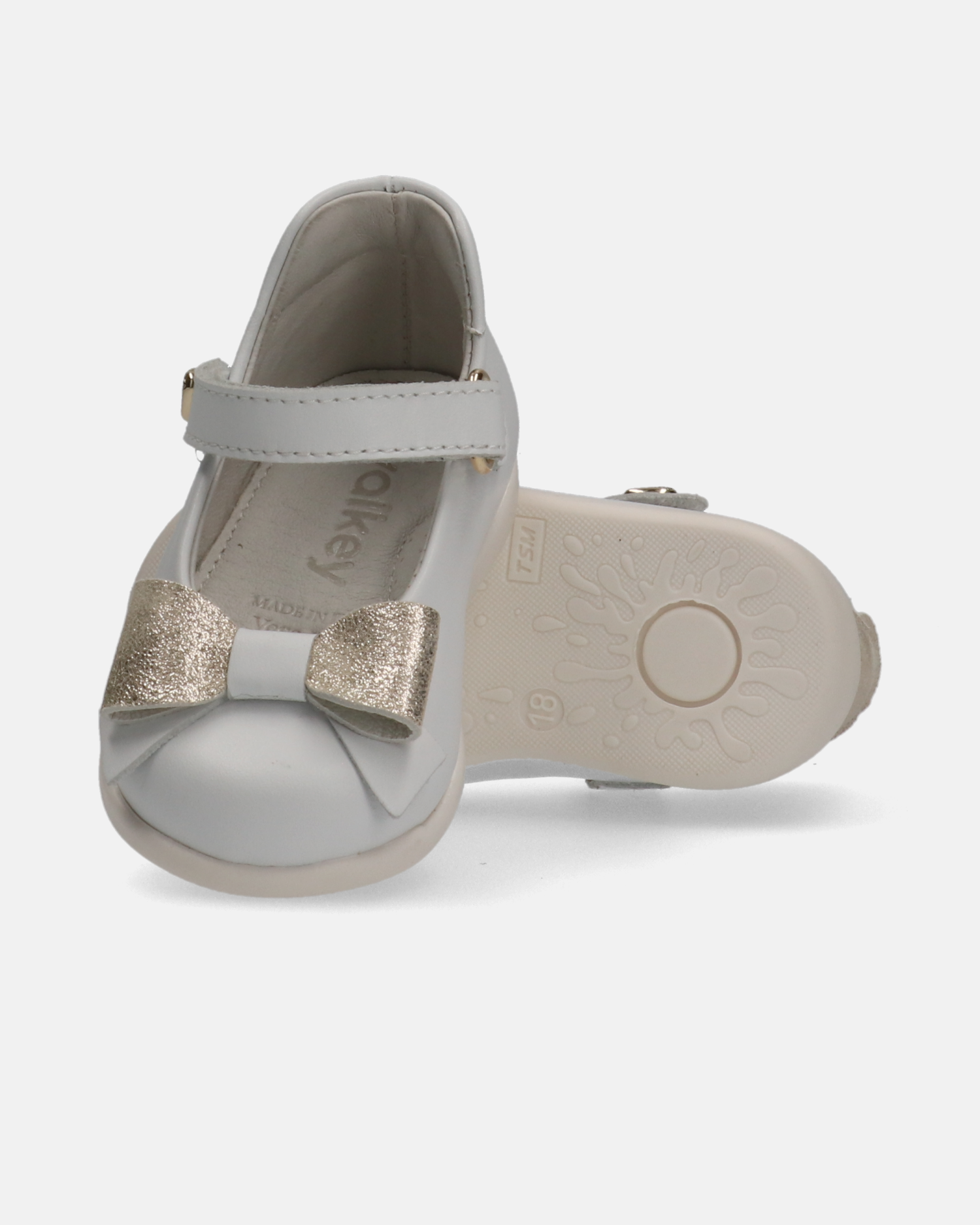 Ballerine primi passi Walkey bambina bianche con fiocco