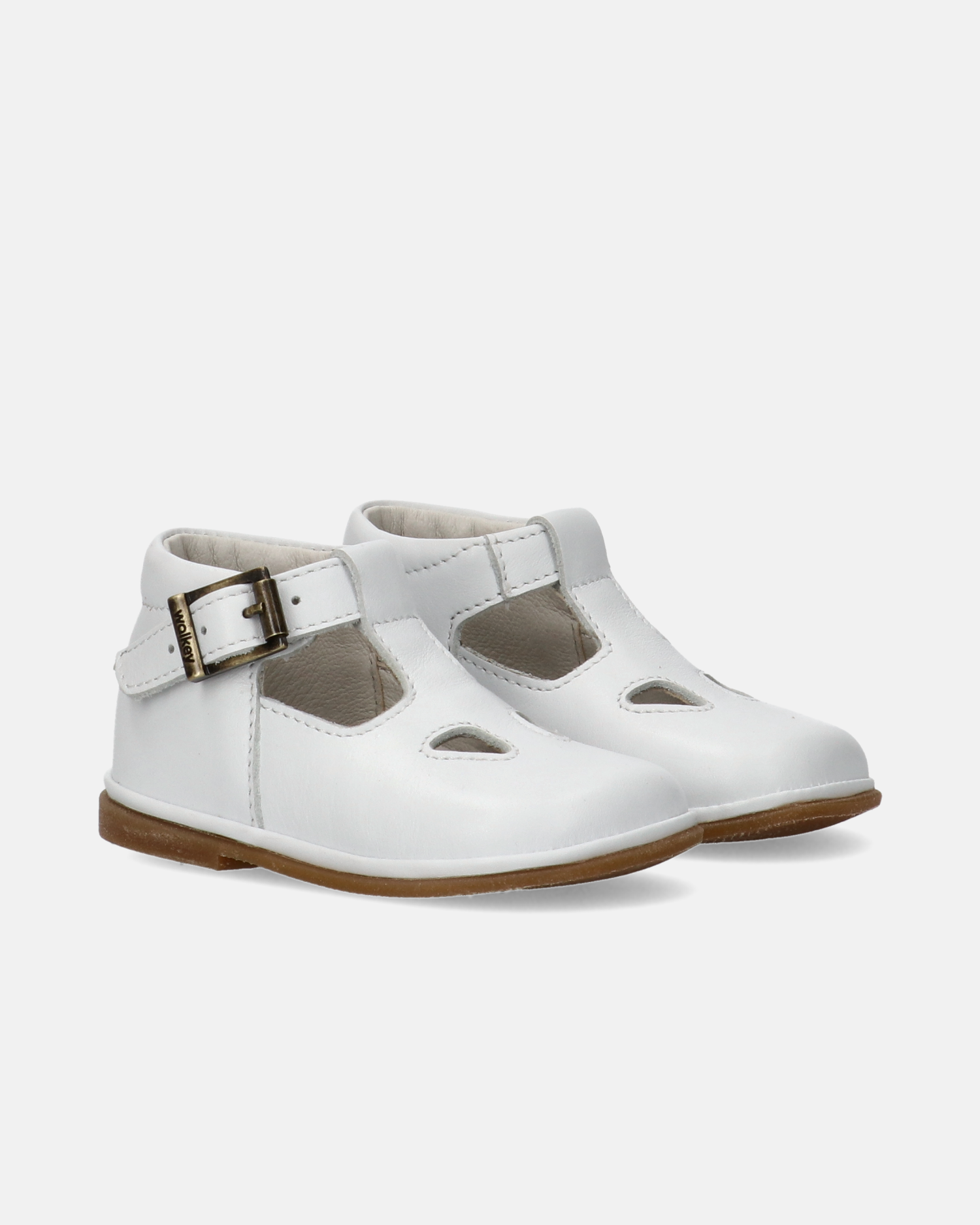 Scarpina primi passi in pelle con cinturino