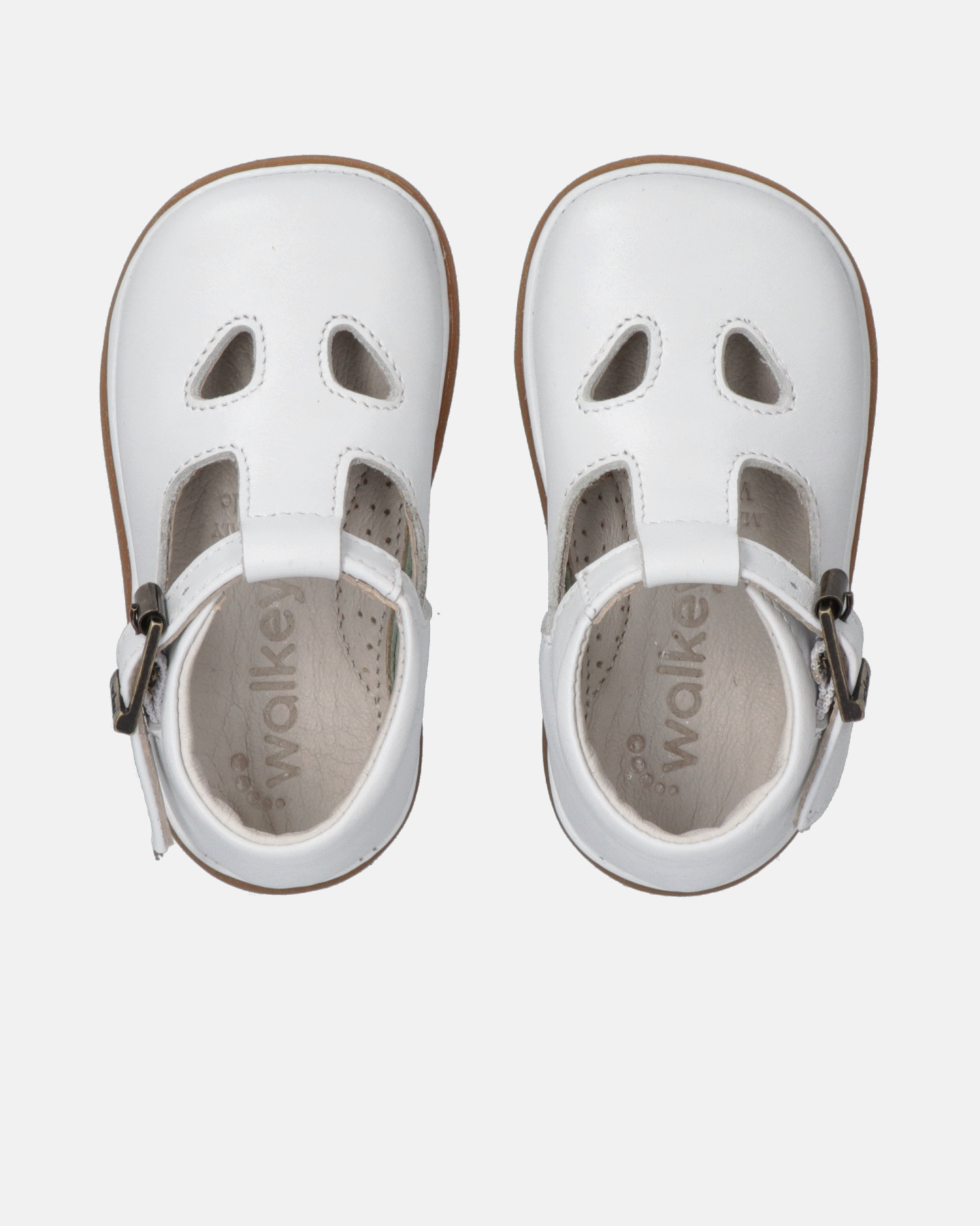 Scarpina primi passi in pelle con cinturino