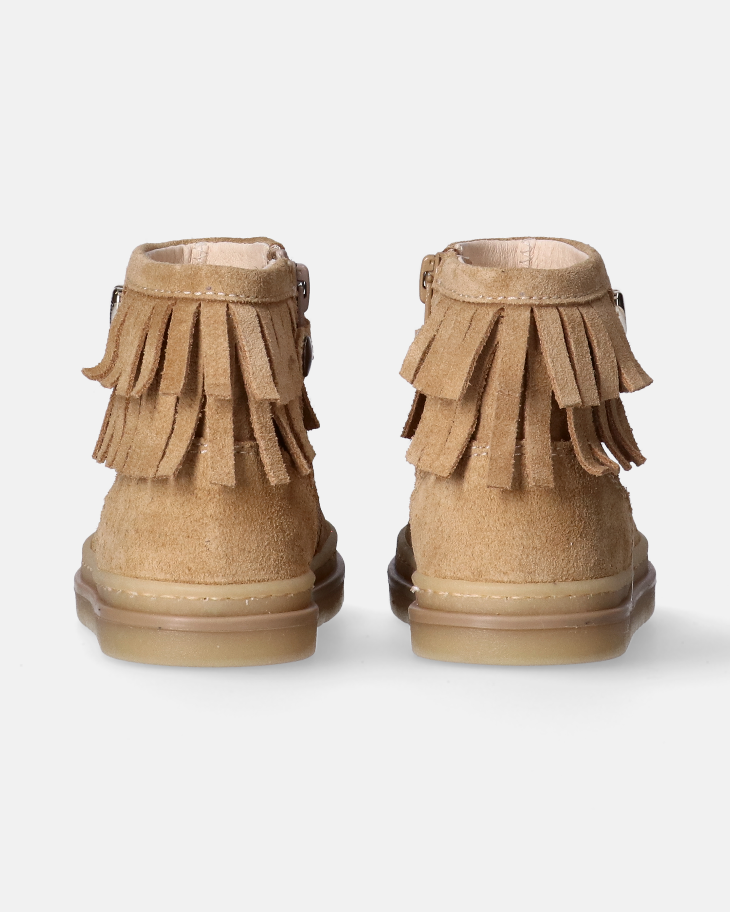 Stivaletti bambina in camoscio con frange e dettaglio cuore