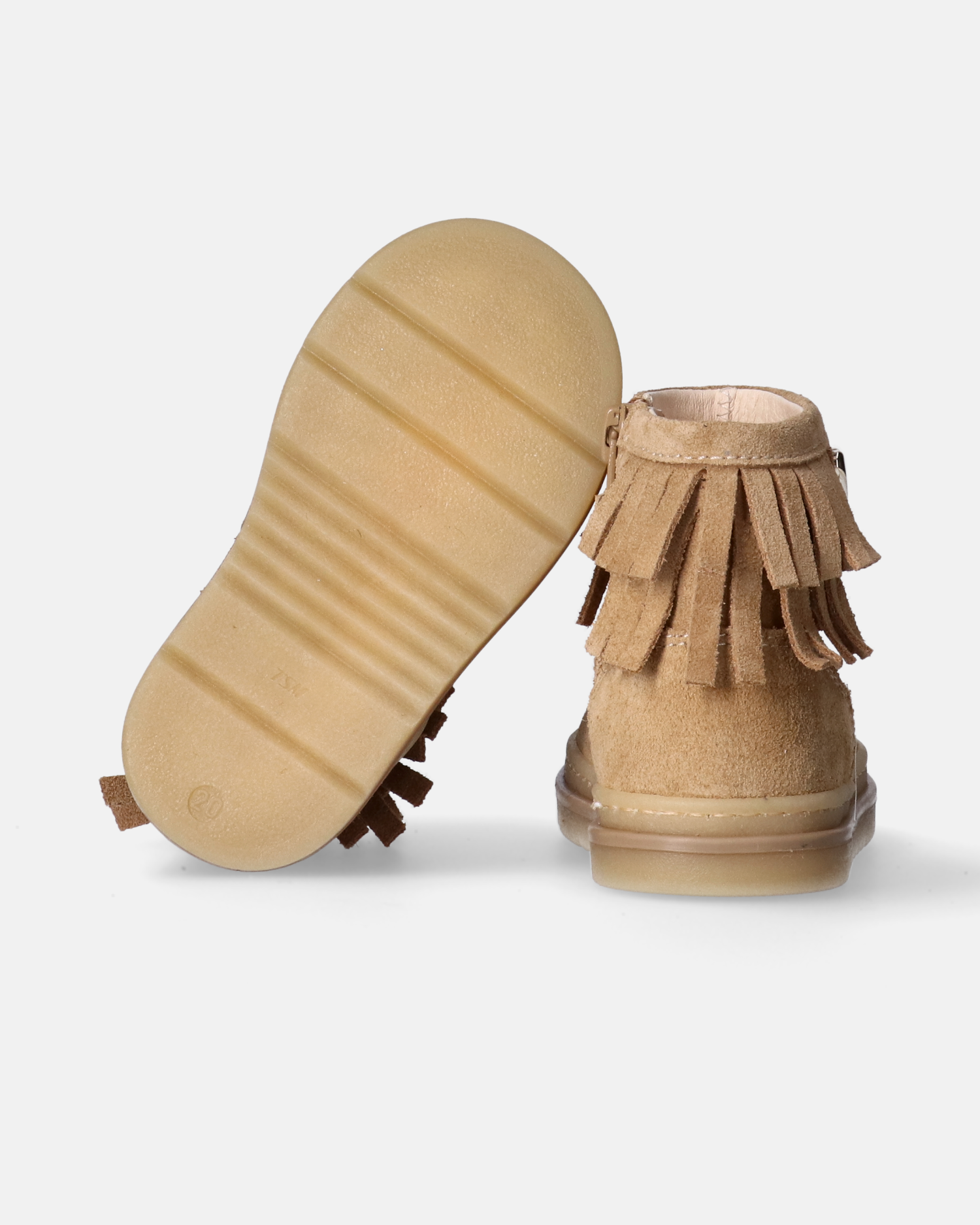 Stivaletti bambina in camoscio con frange e dettaglio cuore