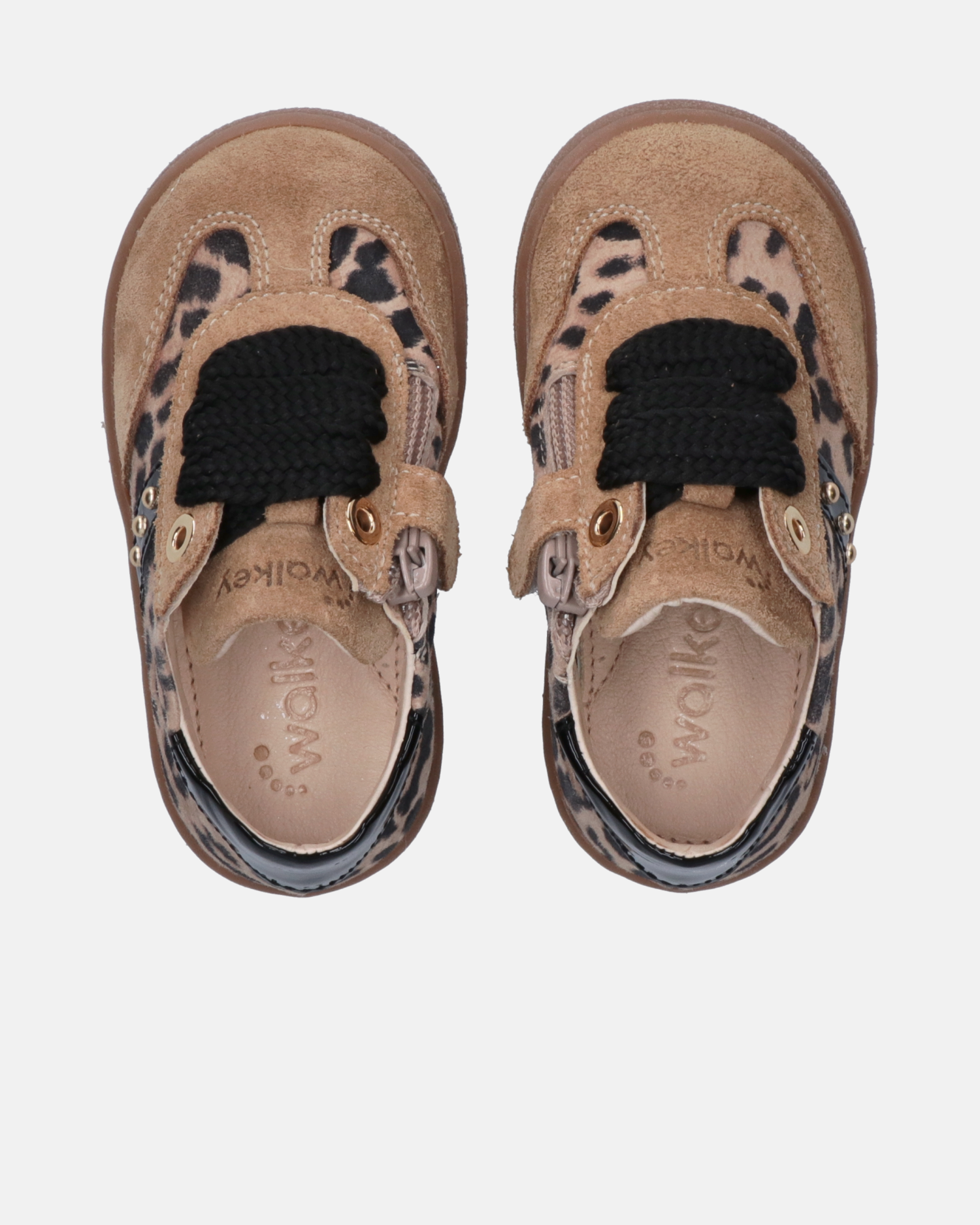 Sneakers da bambina animalier e zip interna