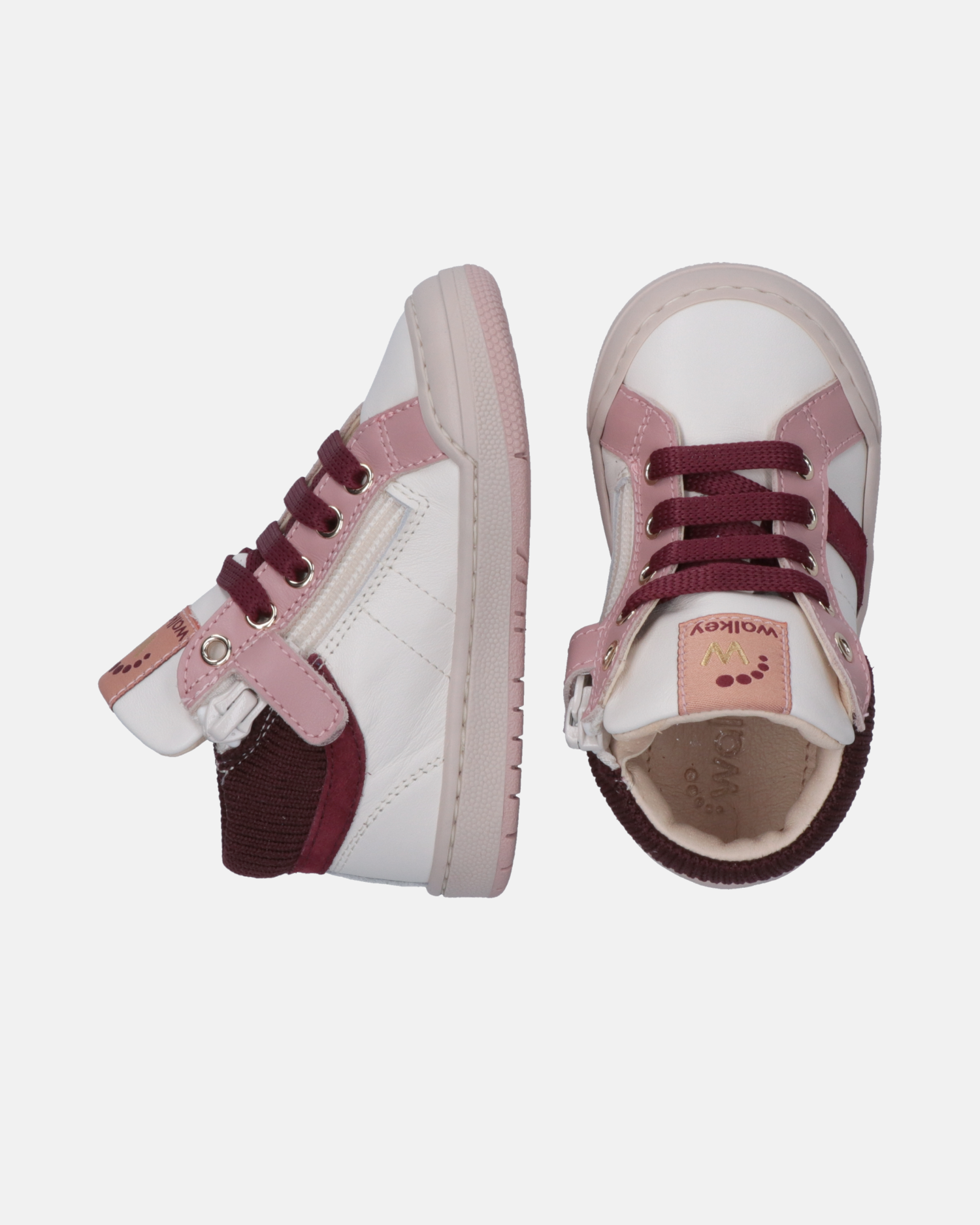 Sneakers bambina super-soft in pelle e dettagli in tessuto