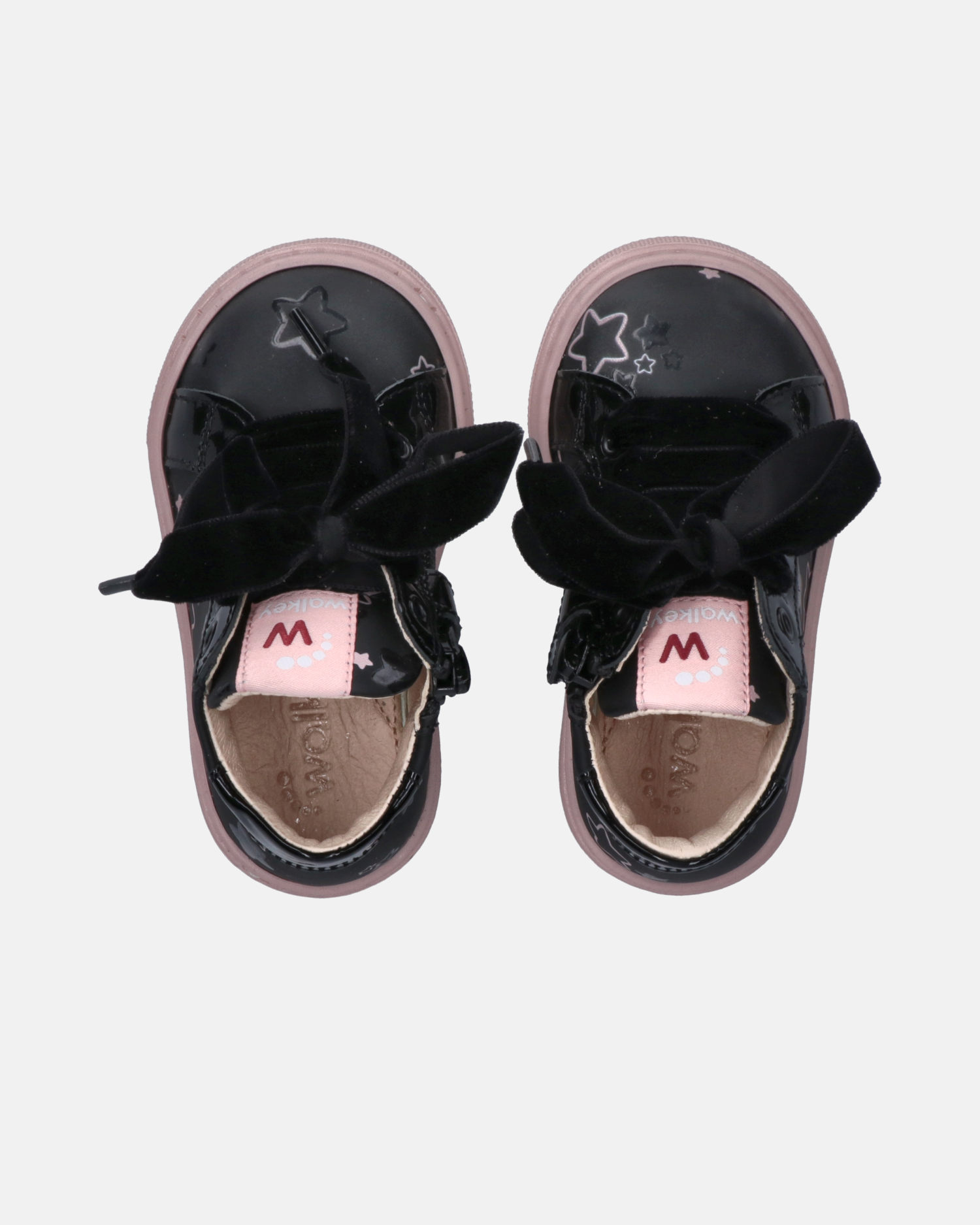 Sneakers bambina con stelle e lacci in velluto