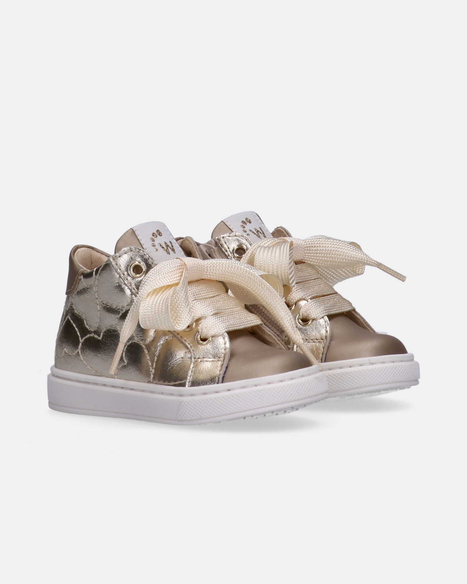 Sneakers da bambina con cuori ricamati e zip interna - Y1A9-43871-1885511-