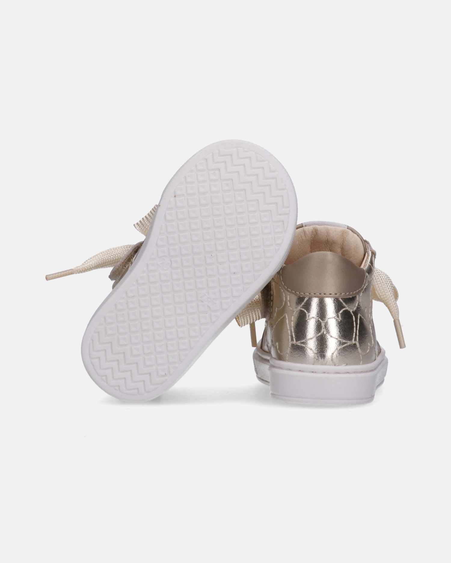 Sneakers da bambina con cuori ricamati e zip interna