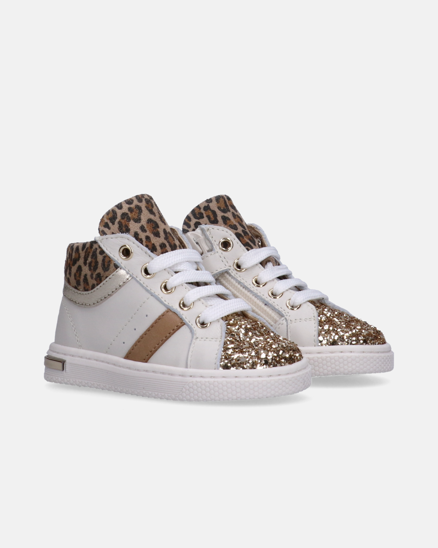 Sneakers da bambina con dettagli glitter e animalier - Y1A9-43892-1292B166