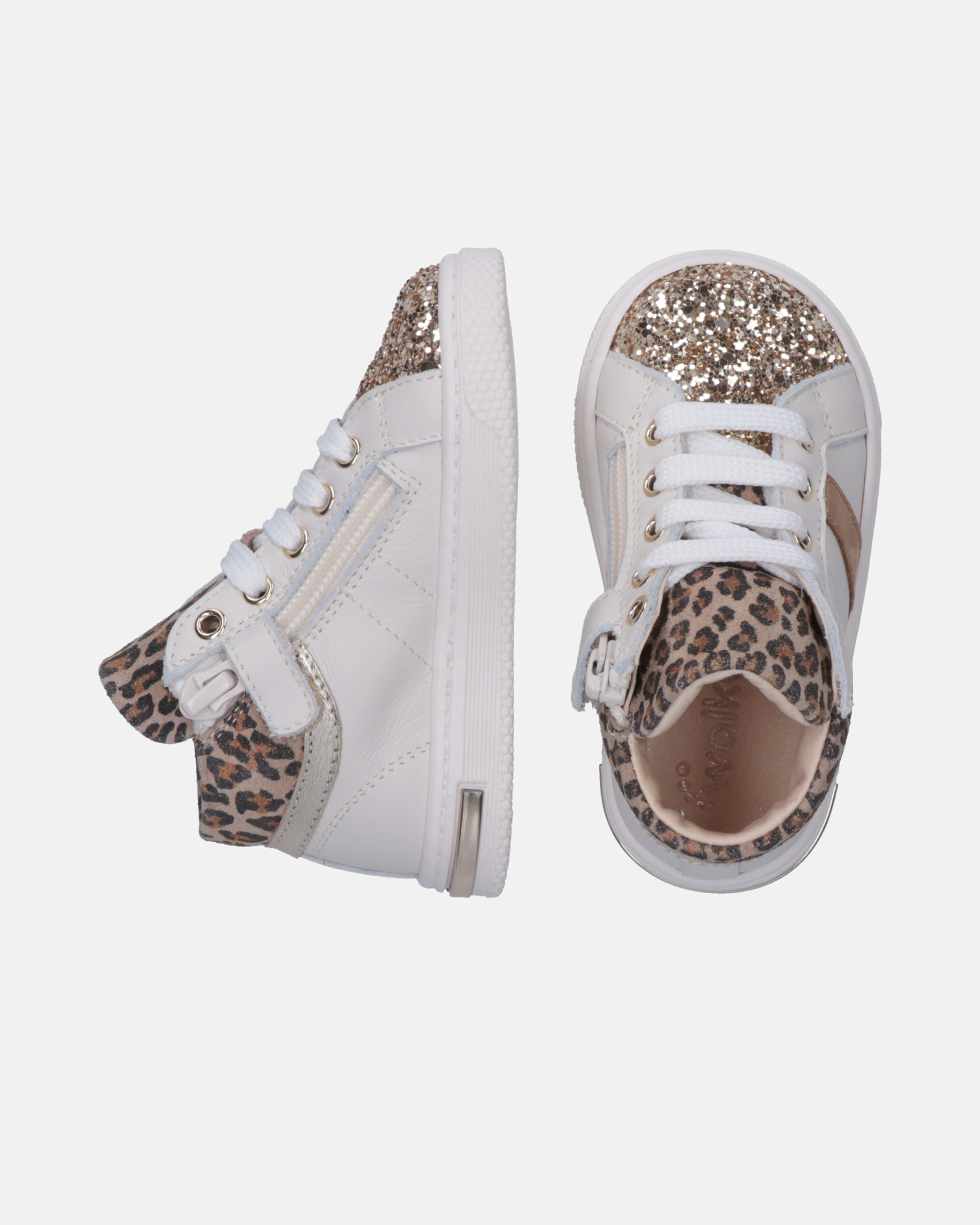 Sneakers da bambina con dettagli glitter e animalier