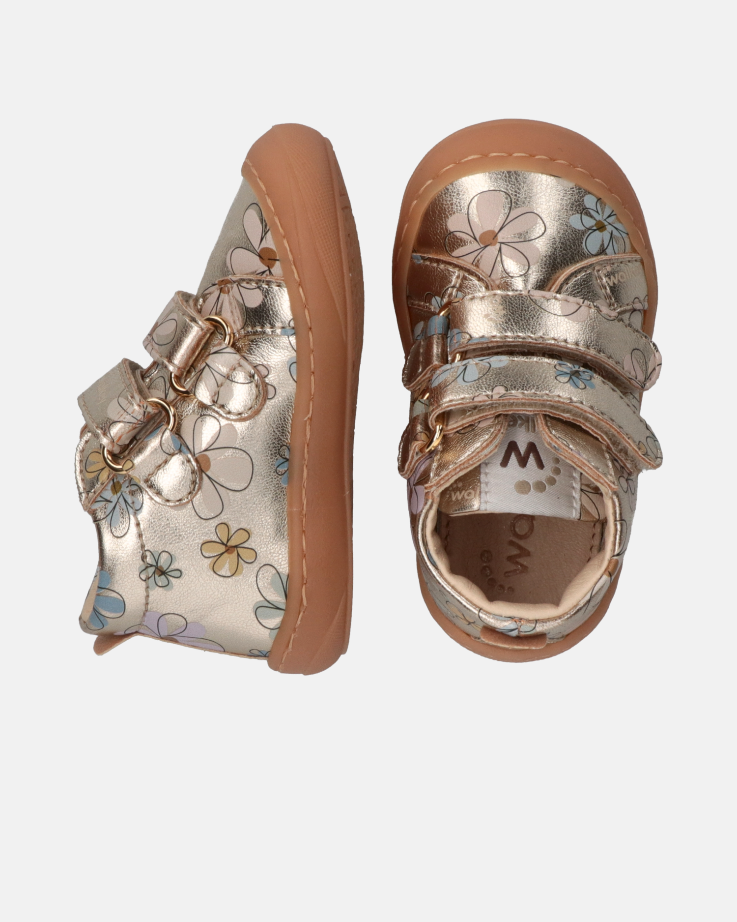 Sneakers primi passi con fiori e punta rinforzata