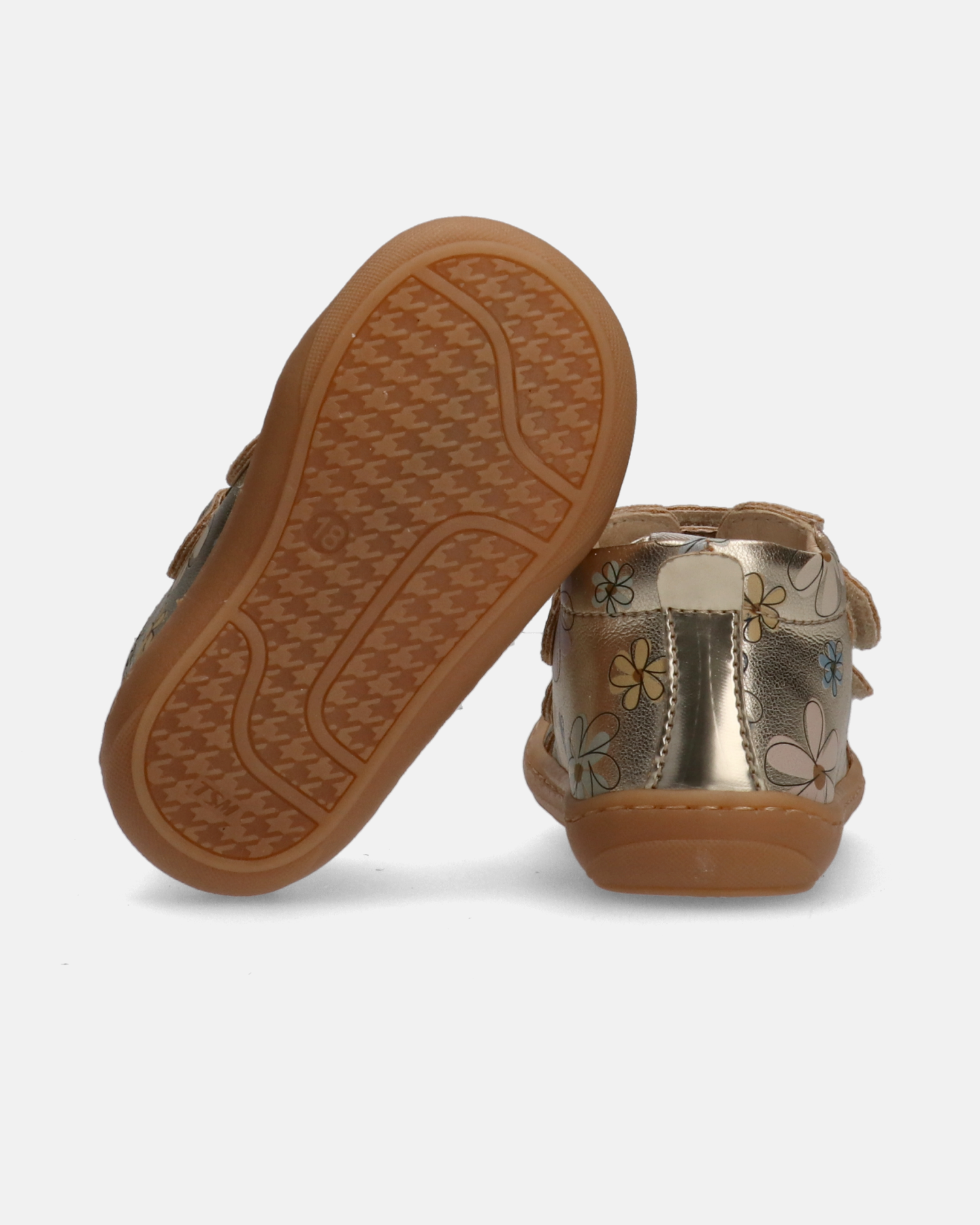 Sneakers primi passi con fiori e punta rinforzata