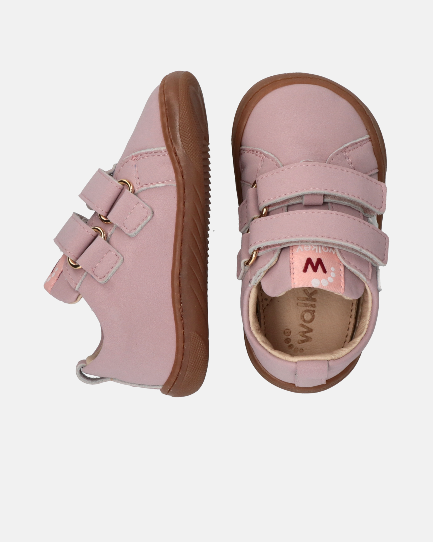 Girls' barefoot sneakers with double Velcro