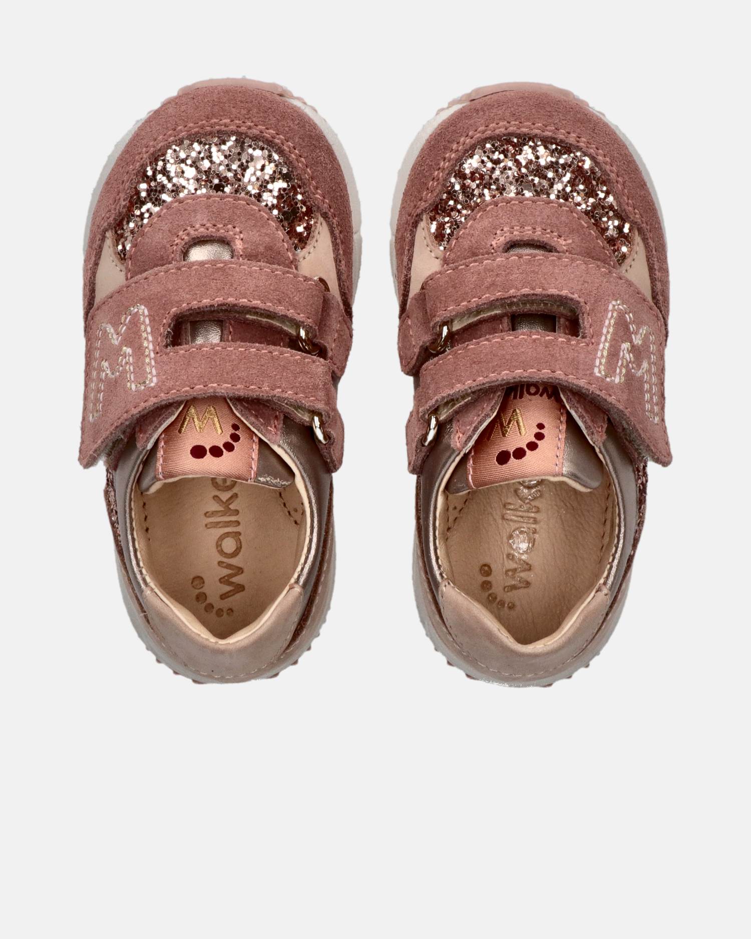 Sneakers da bambina con patch Walkey glitter