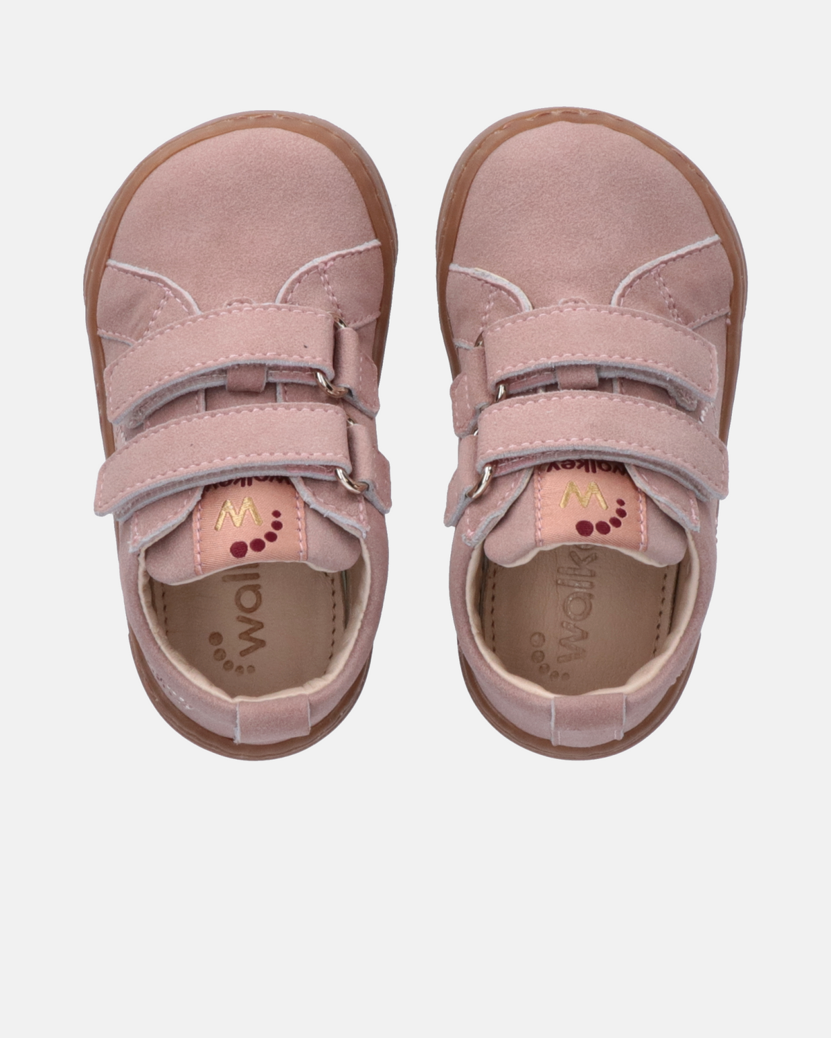 Sneakers primi passi Barefoot in crosta con doppio velcro