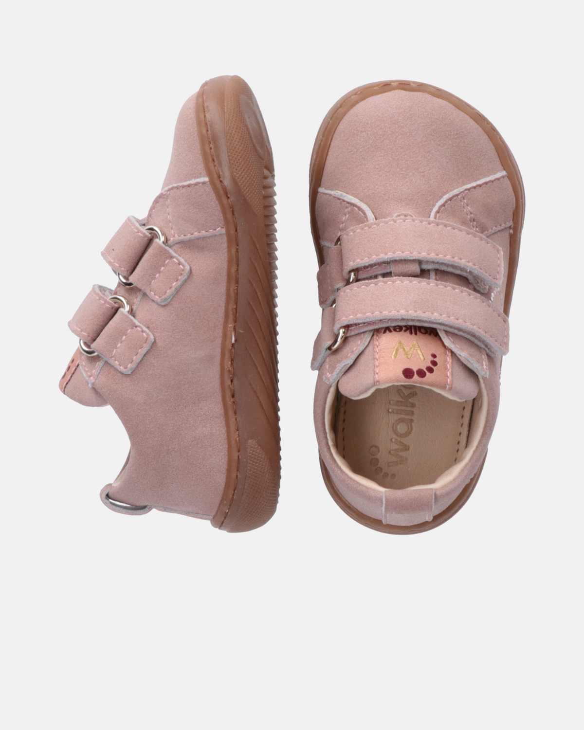 Sneakers primi passi Barefoot in crosta con doppio velcro