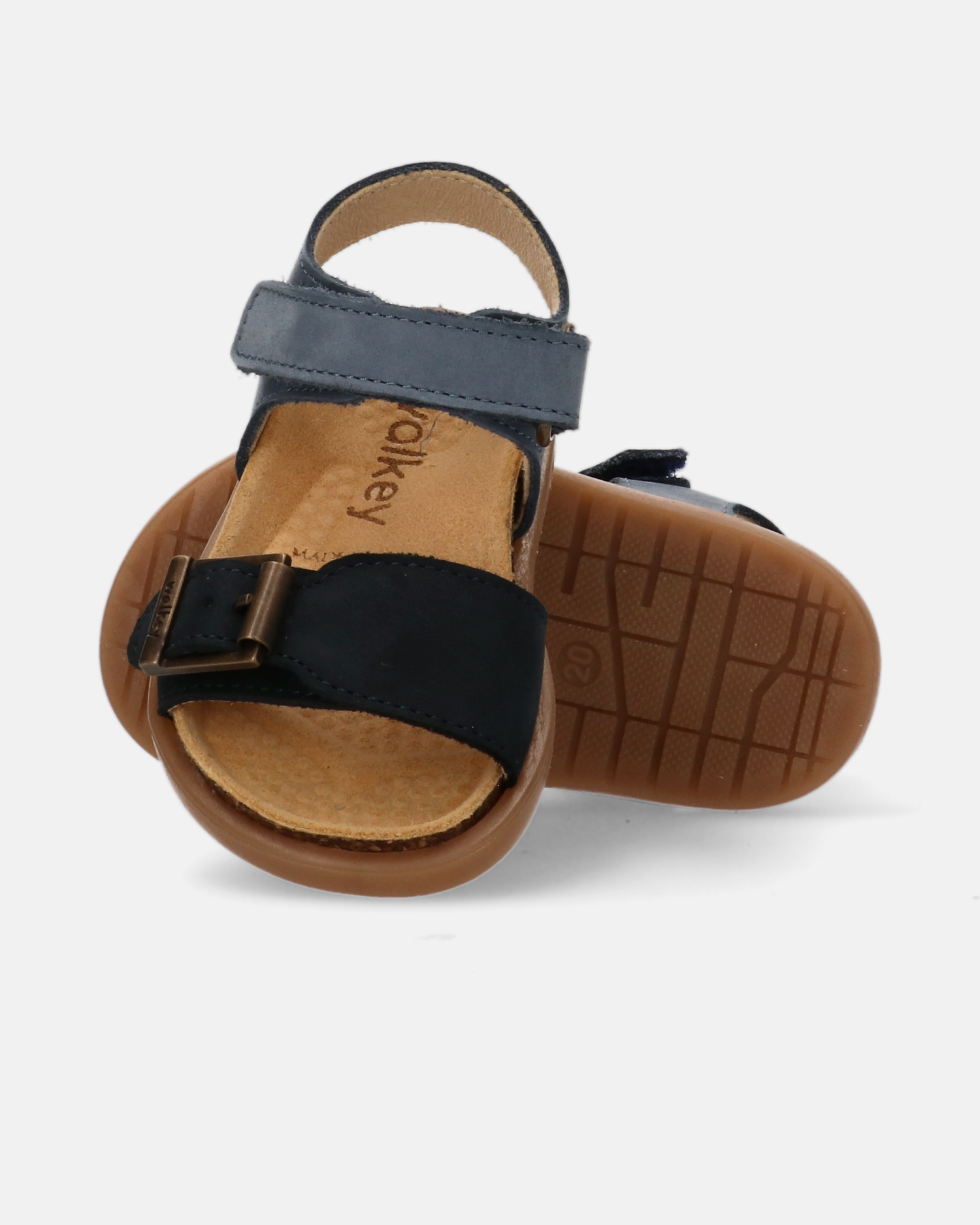 Sandali color block in camoscio con suola preformata