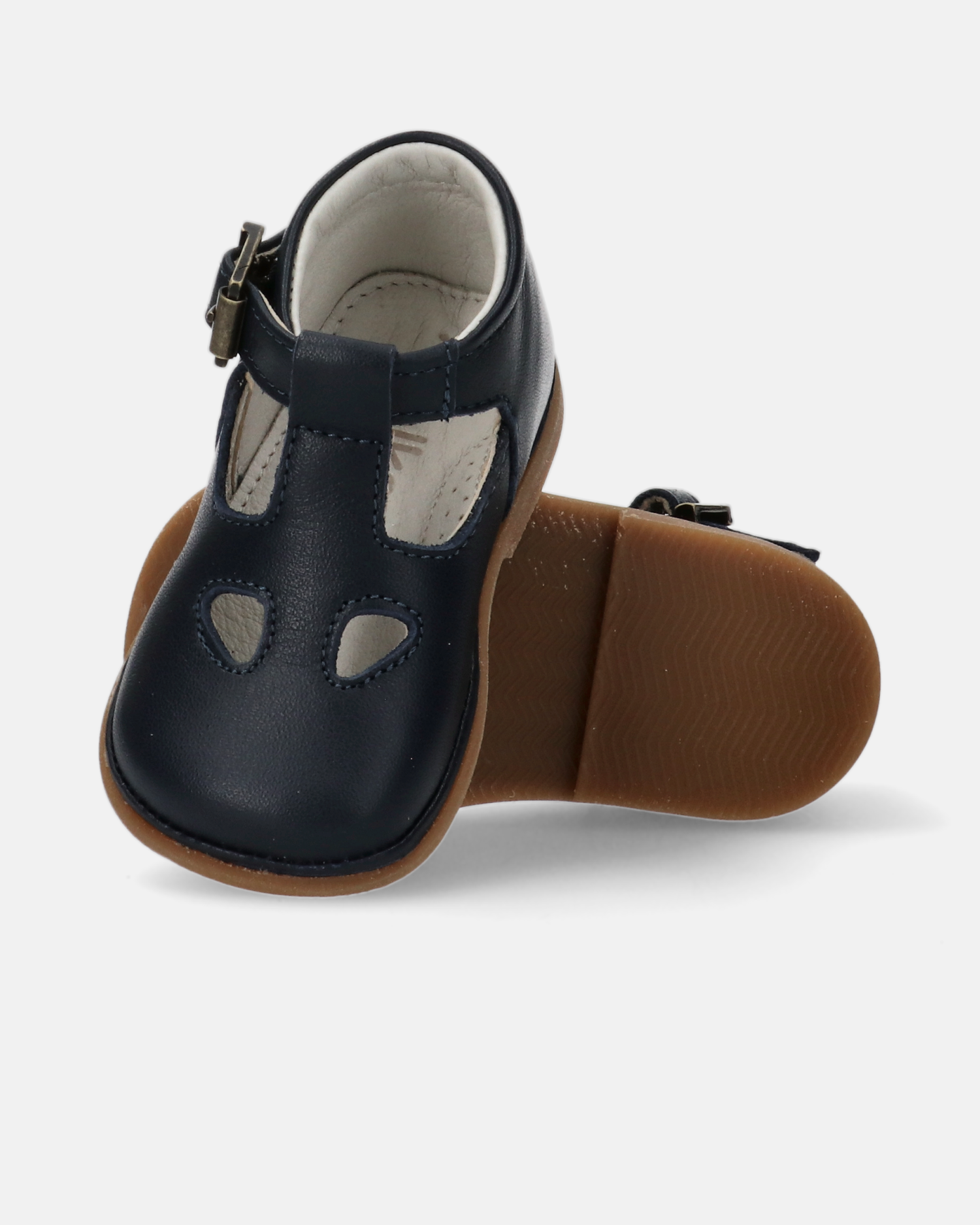 Scarpine primi passi blu navy in pelle