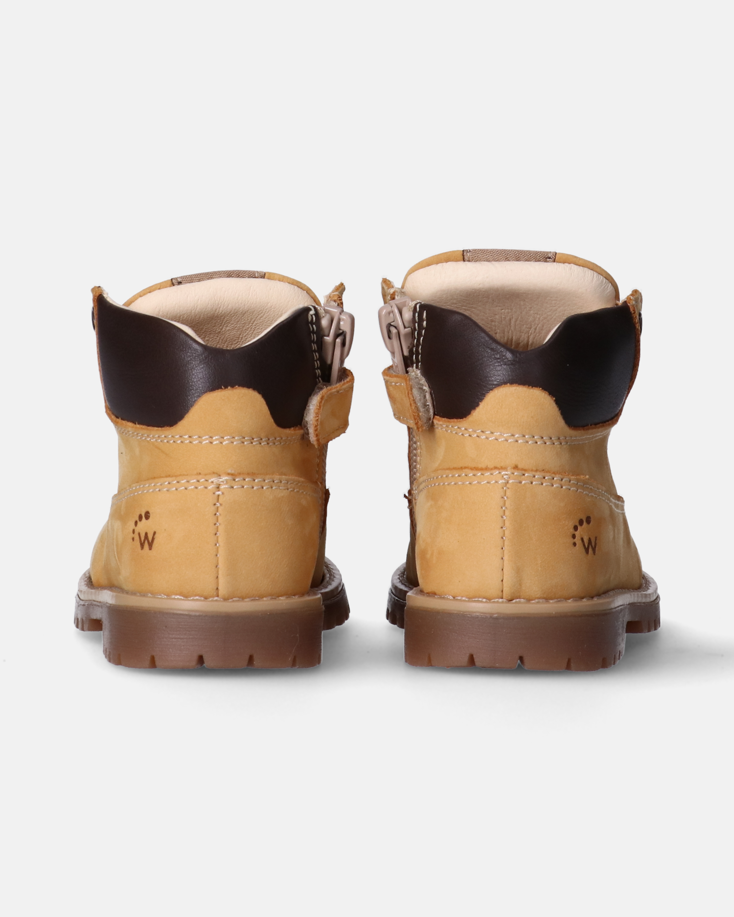 Scarponcini bambino in pelle con lacci e zip interna