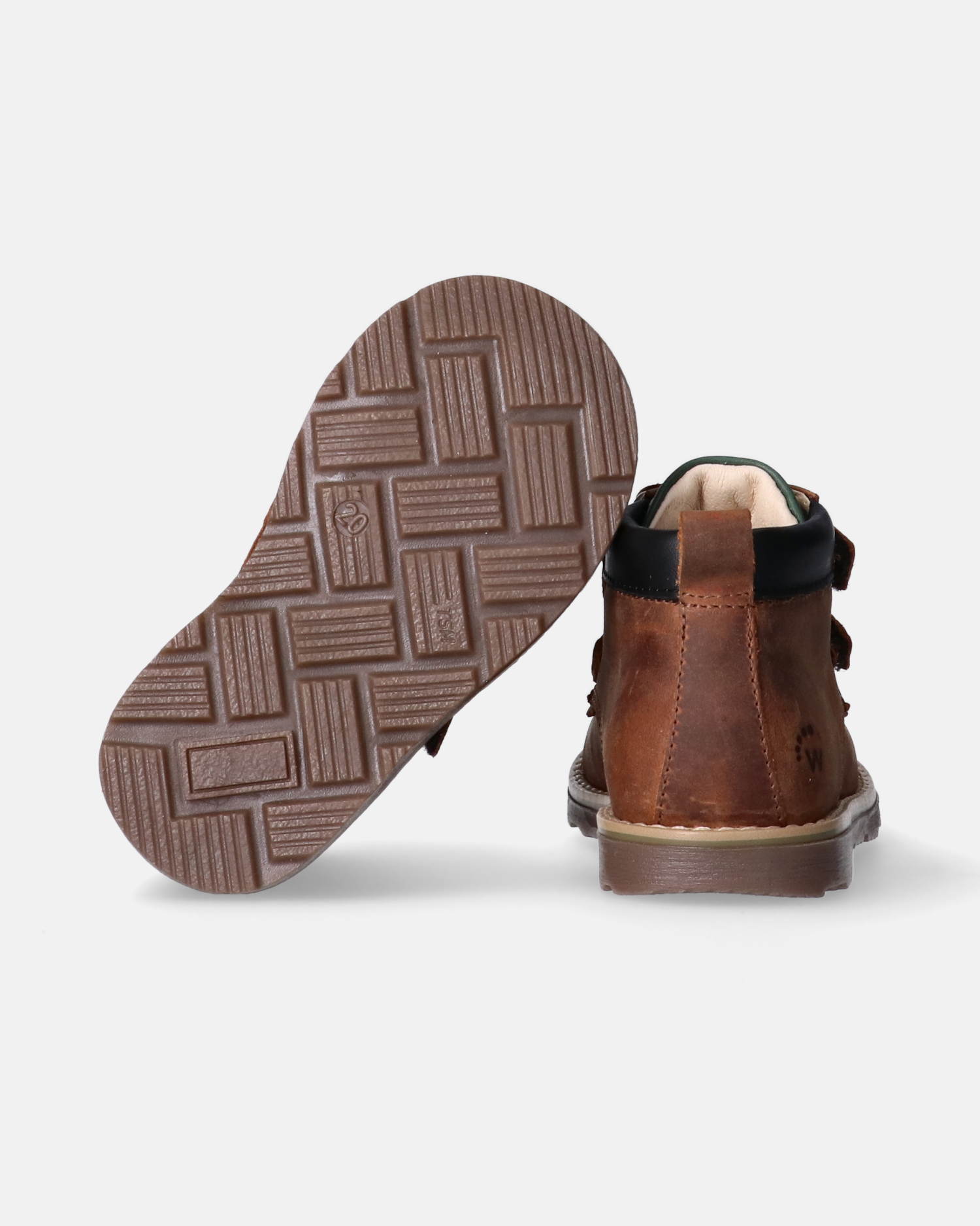 Stivaletti da bambino doppio velcro effetto invecchiato