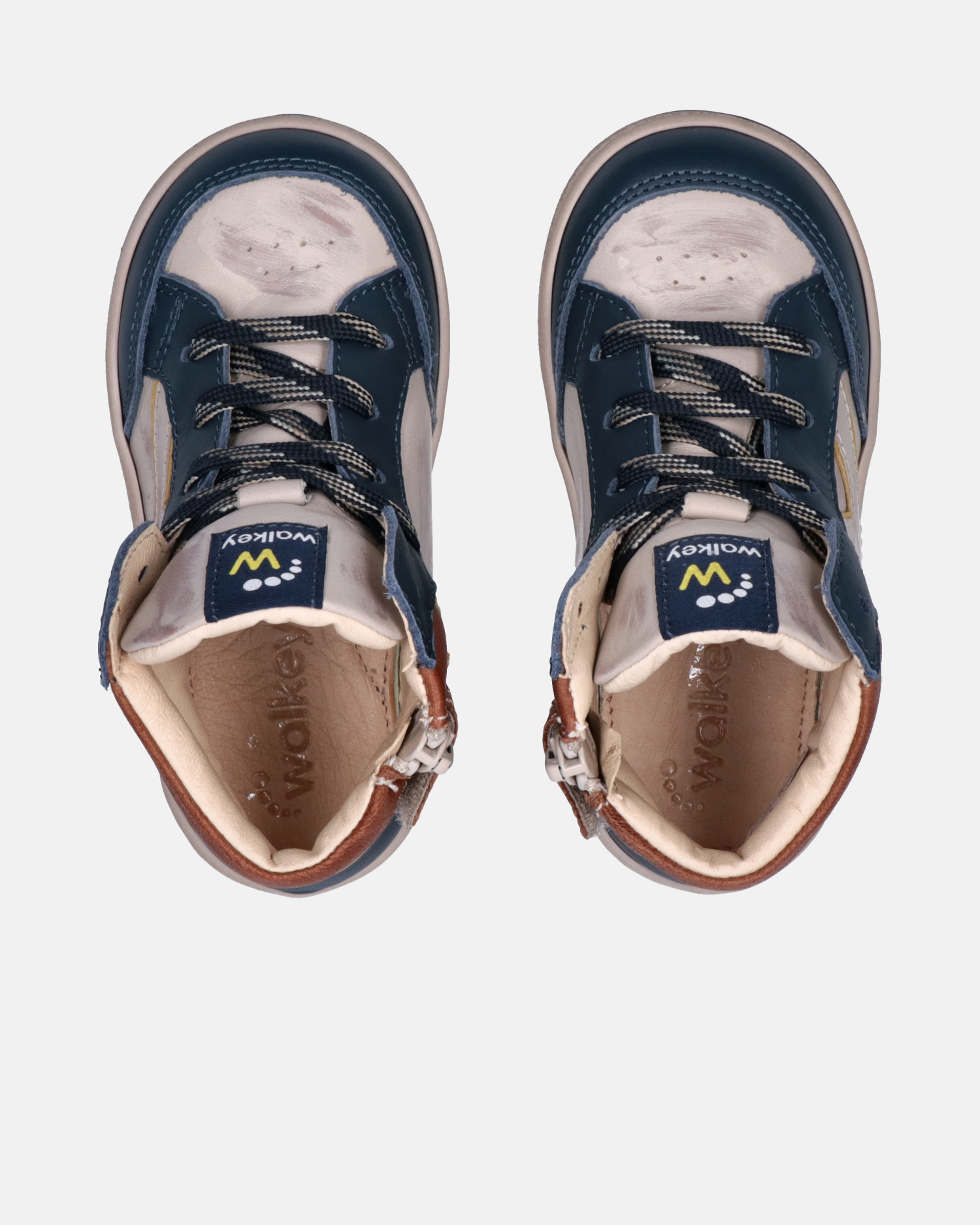 Sneakers primi passi con lacci e zip interna