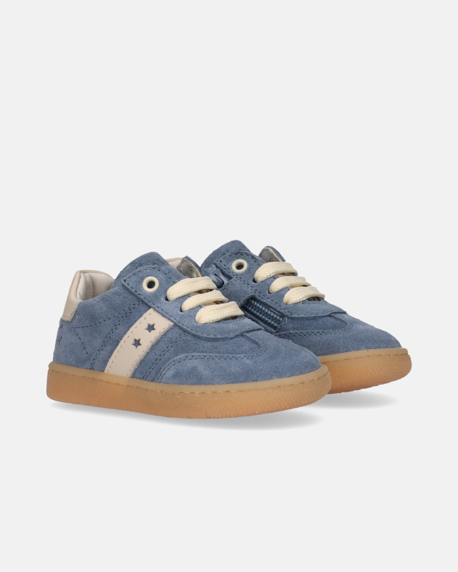 Sneakers in camoscio con stelle e zip interna