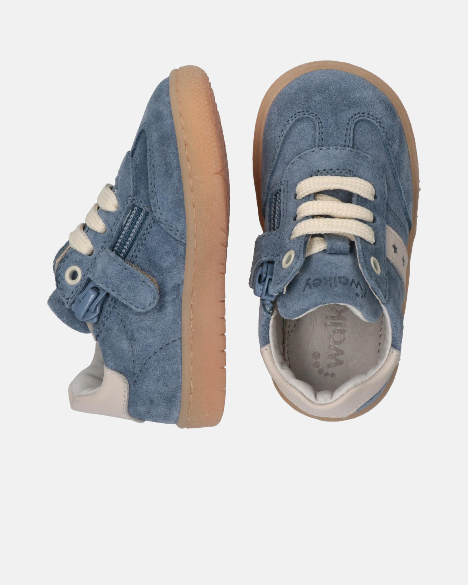 Sneakers in camoscio con stelle e zip interna