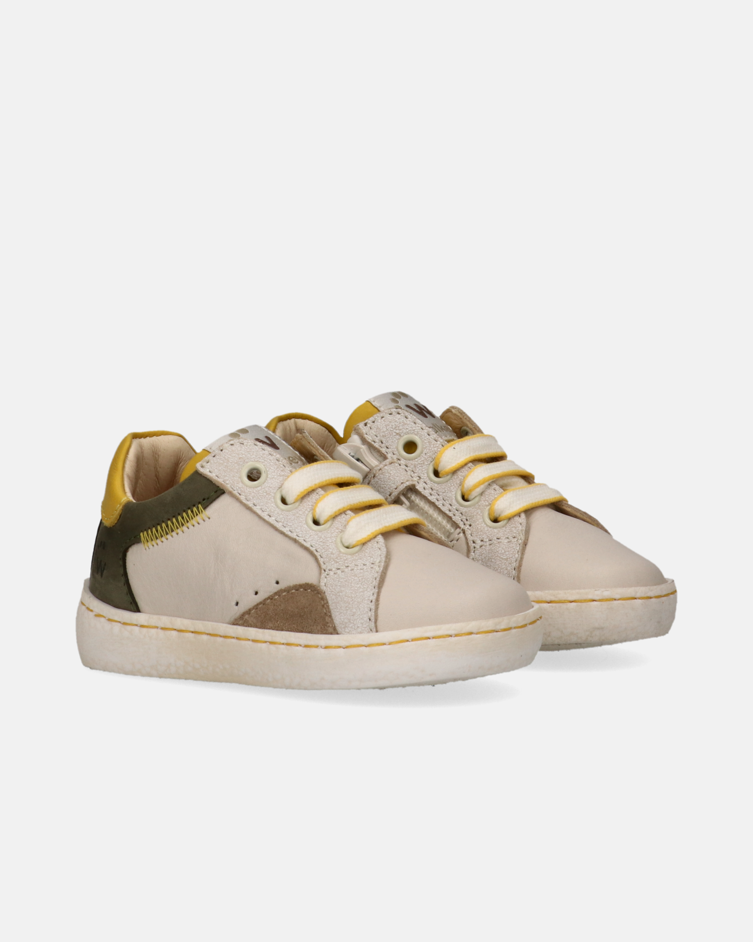 Sneakers primi passi Walkey in pelle con inserti in nabuck