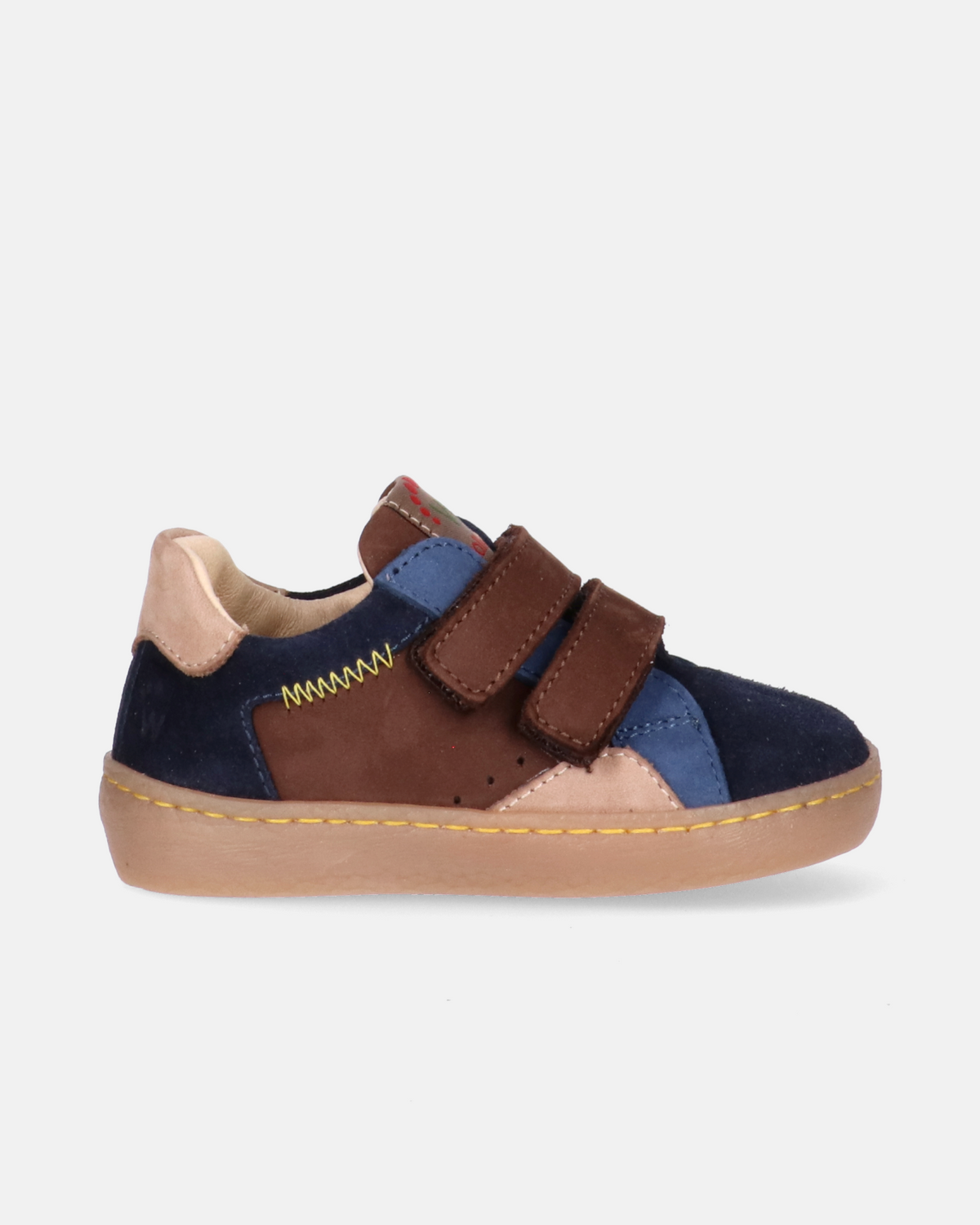 Sneakers bambino in pelle con doppio velcro