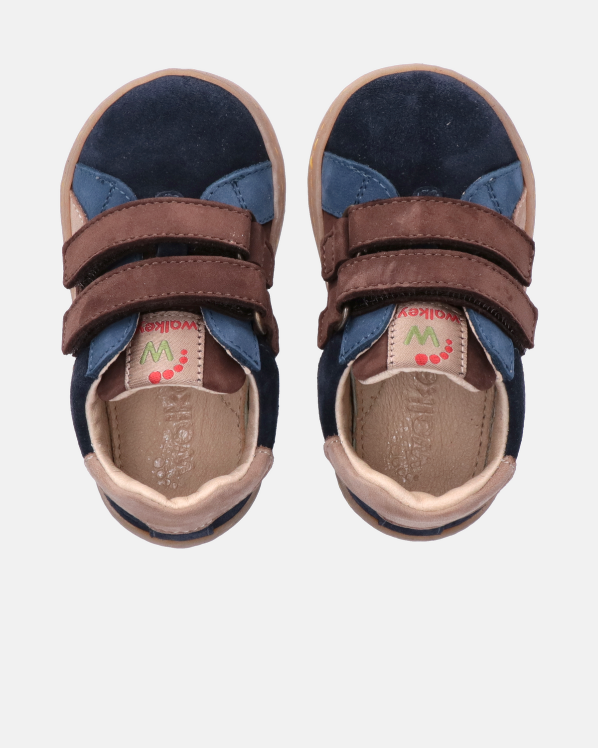 Sneakers bambino in pelle con doppio velcro