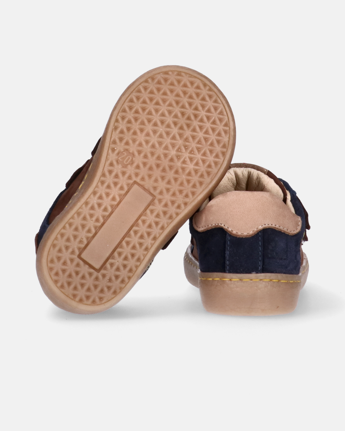 Sneakers bambino in pelle con doppio velcro