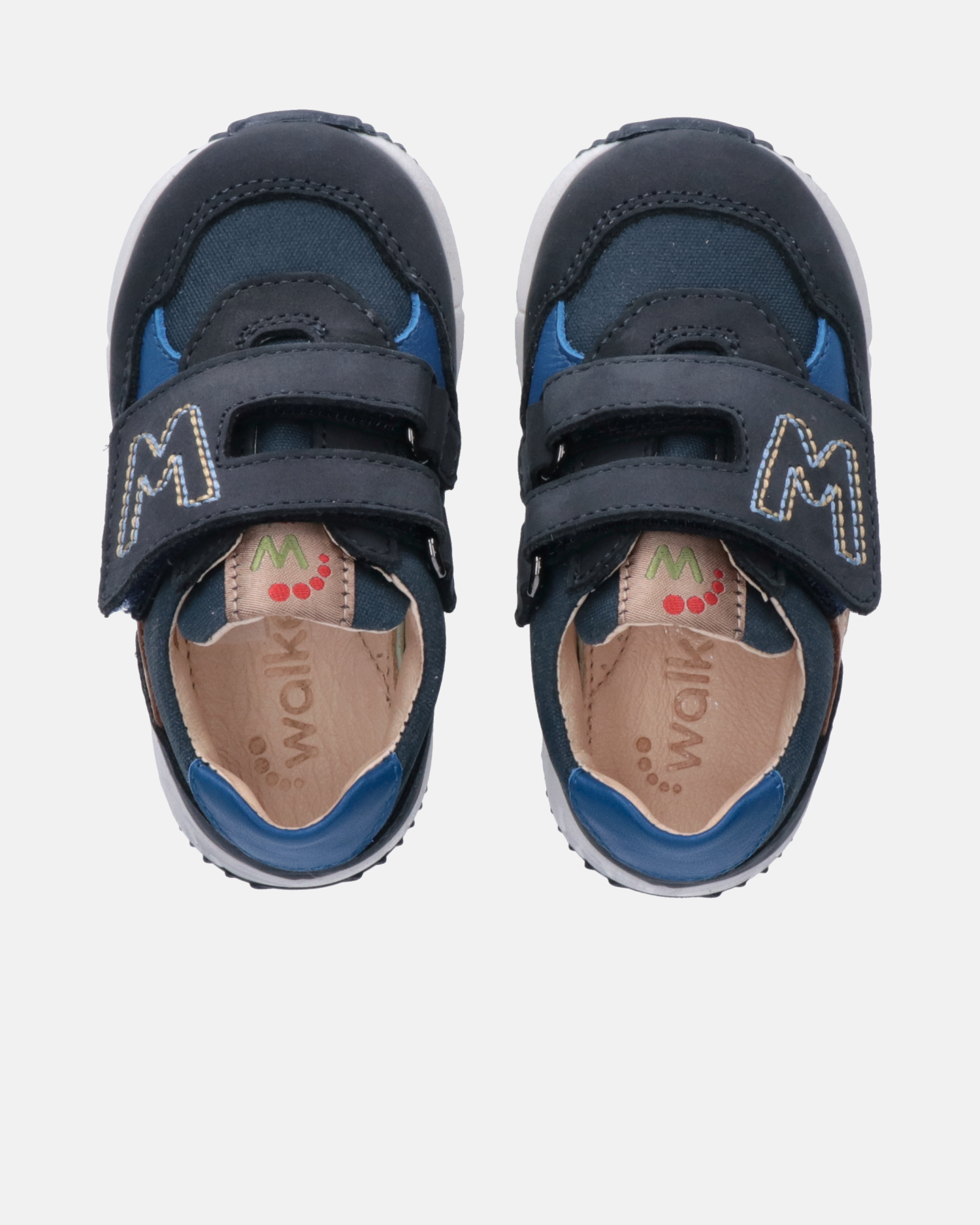 Sneakers bambino in nabuk e tessuto con maxi velcro