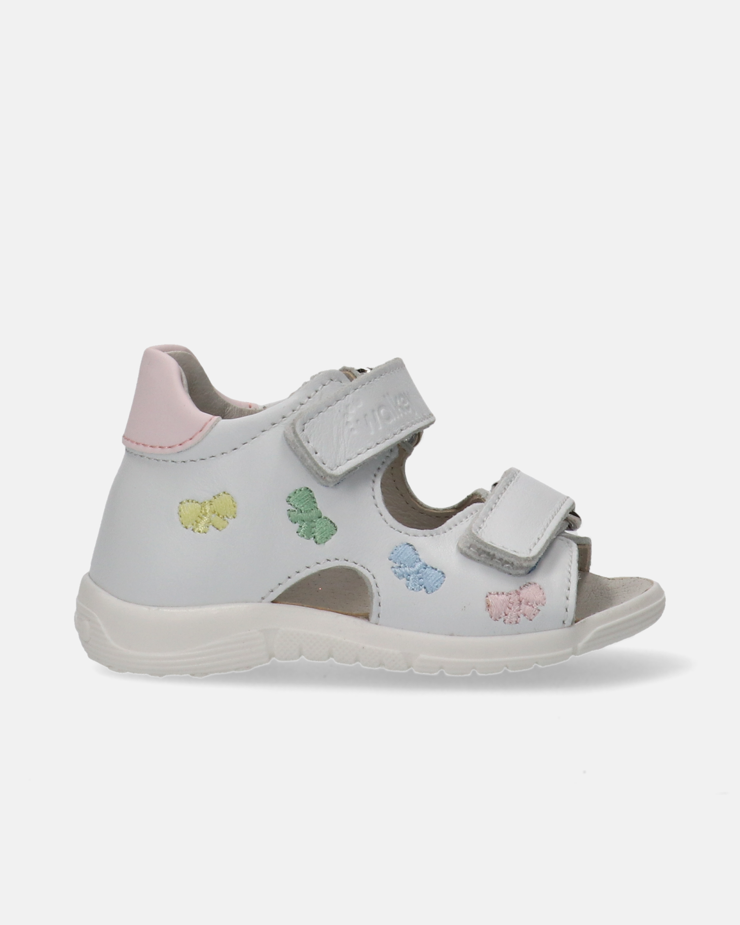 Sandali primi passi in pelle con fiocchetti