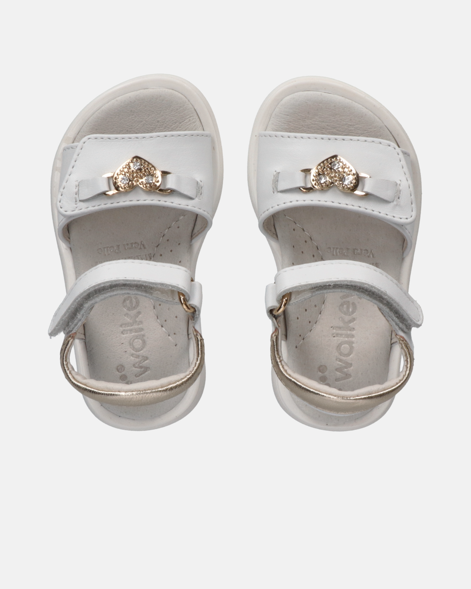 Sandali primi passi con cuore di strass