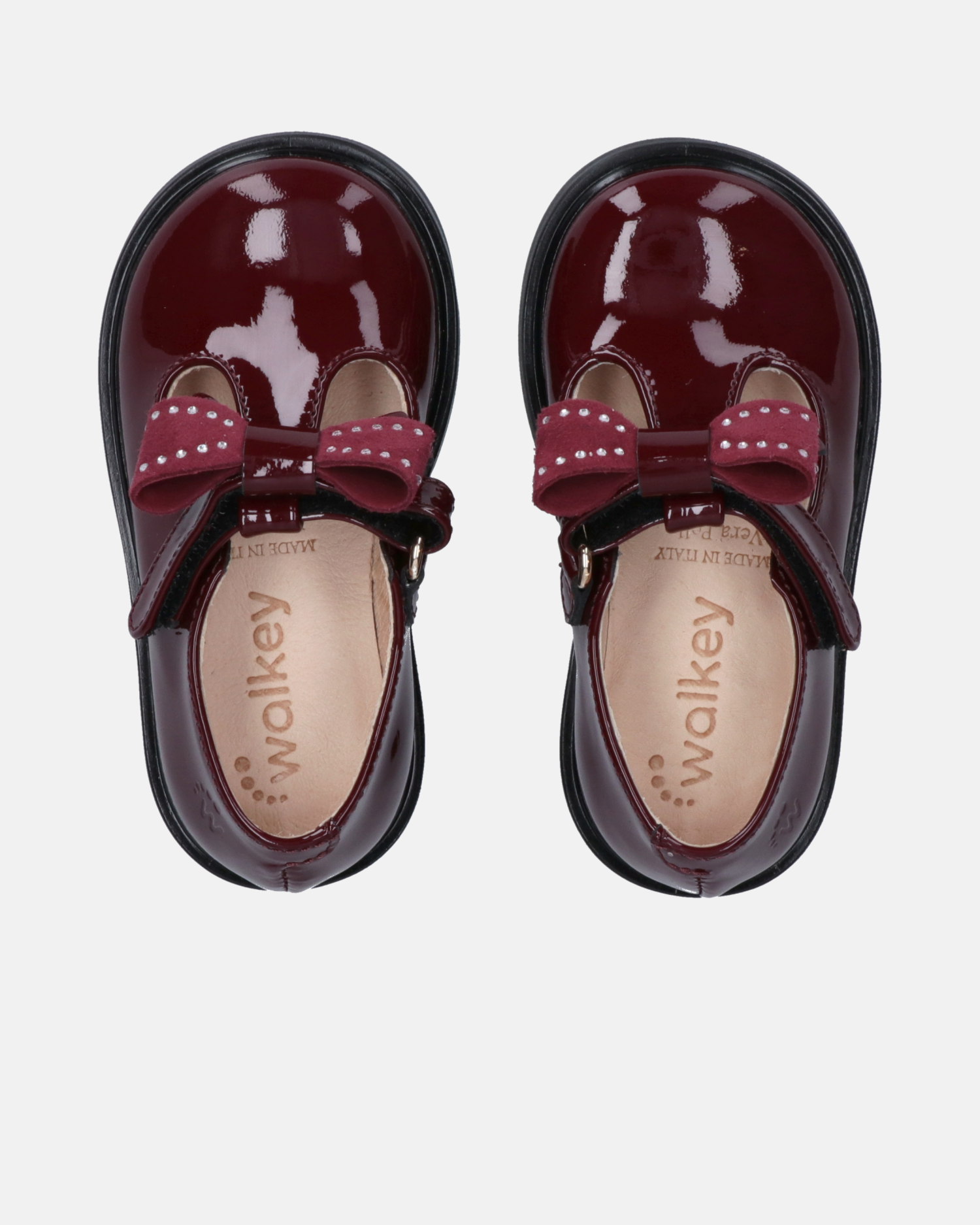 Scarpine primi passi T-bar con fiocchetto prezioso