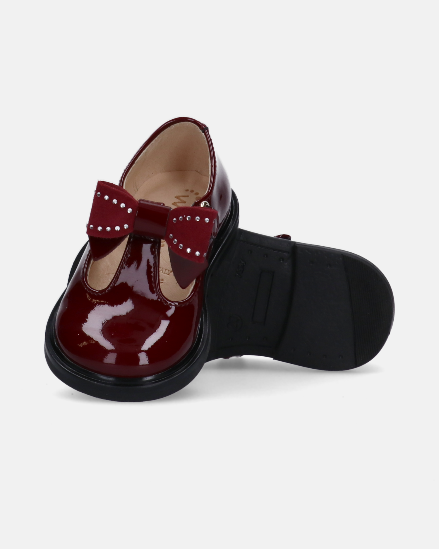 Scarpine primi passi T-bar con fiocchetto prezioso