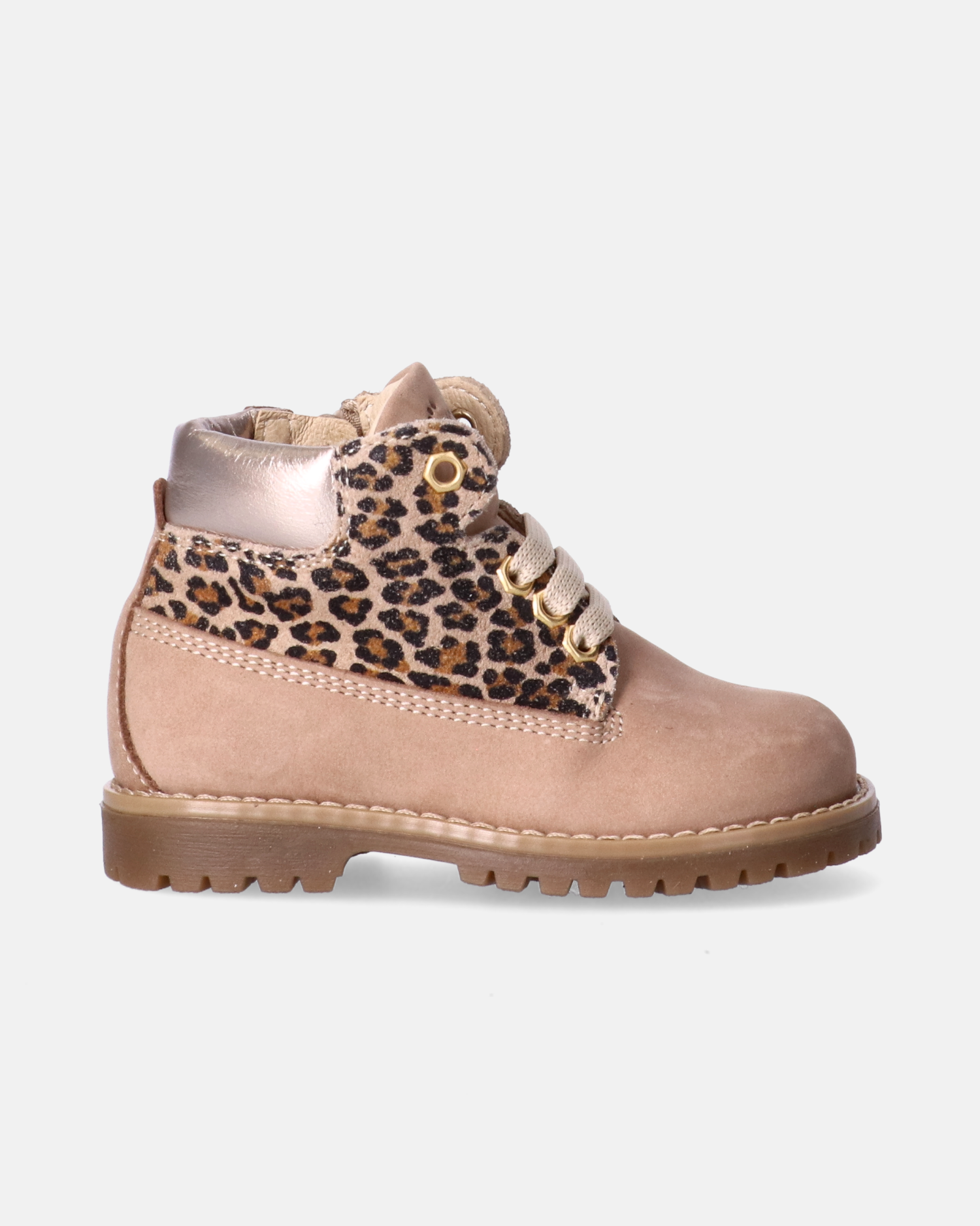 Scarponcini bambina in nabuk con dettagli animalier