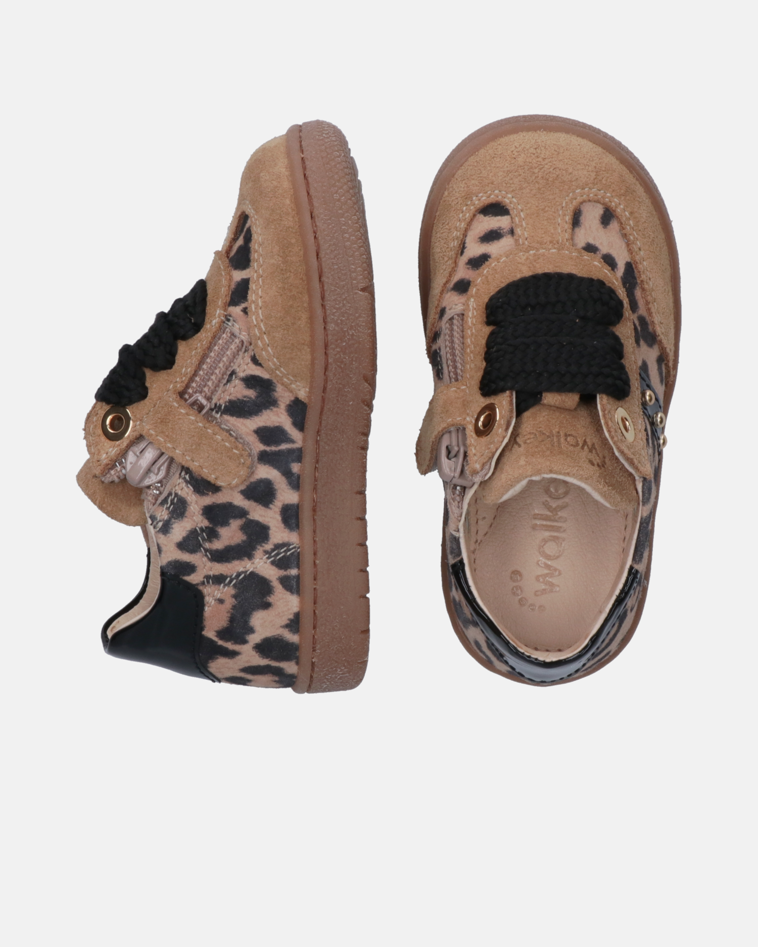 Sneakers da bambina animalier e zip interna