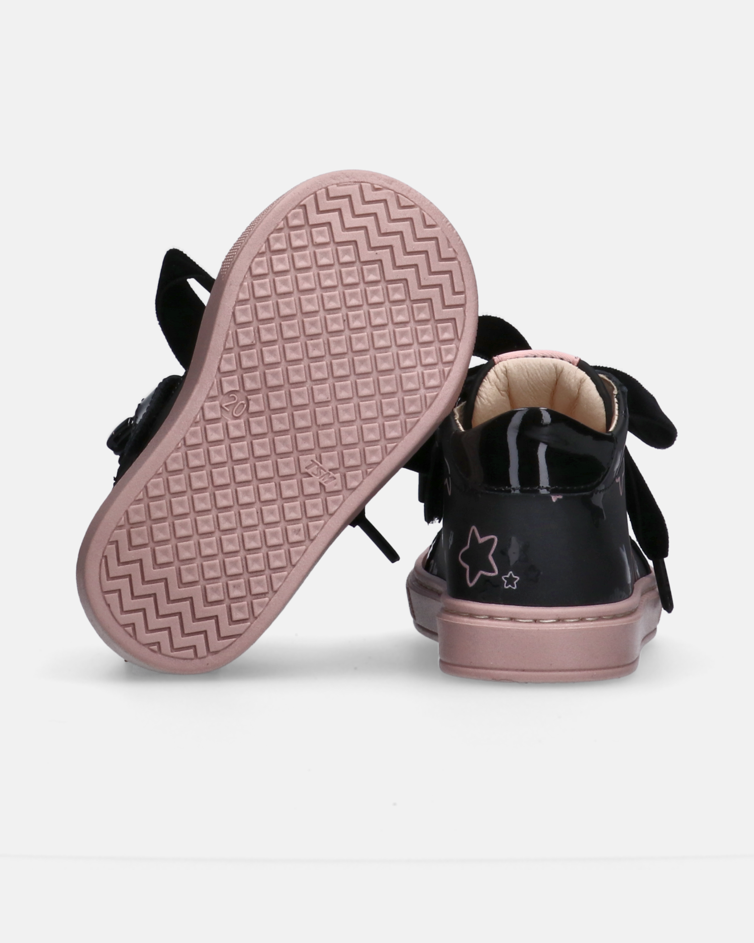 Girls' sneakers with stars and velvet laces