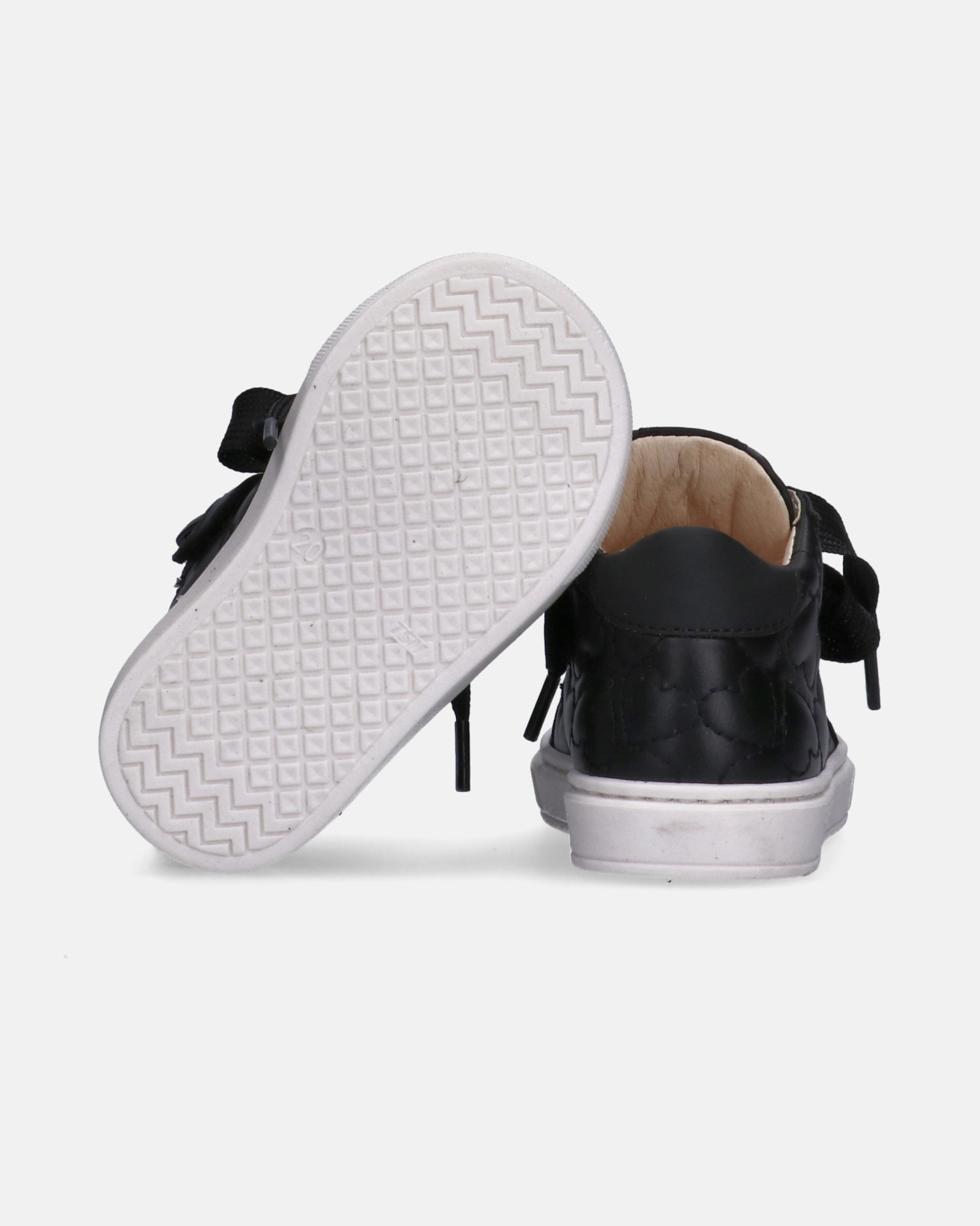 Sneakers da bambina con cuori ricamati e zip interna