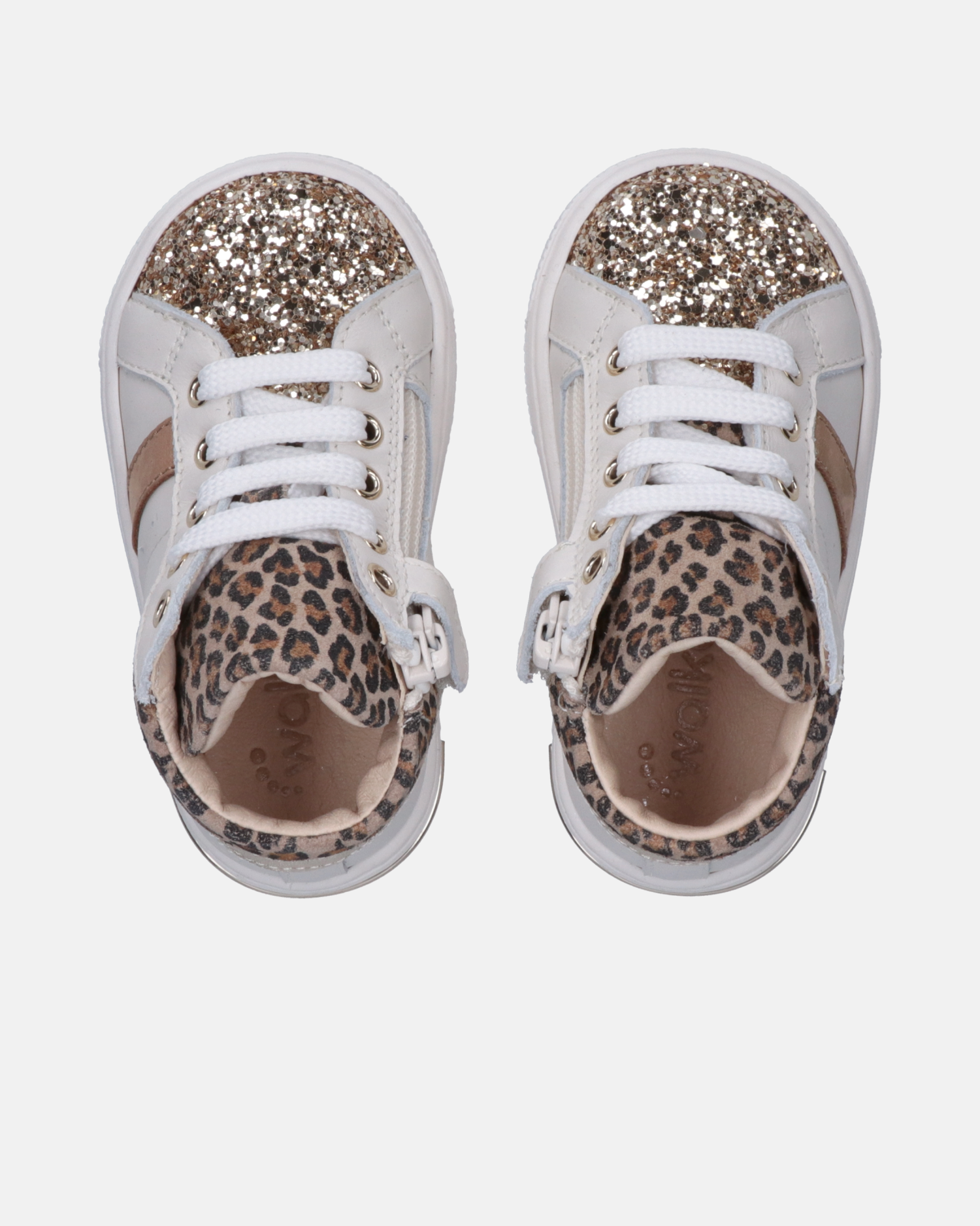 Sneakers da bambina con dettagli glitter e animalier