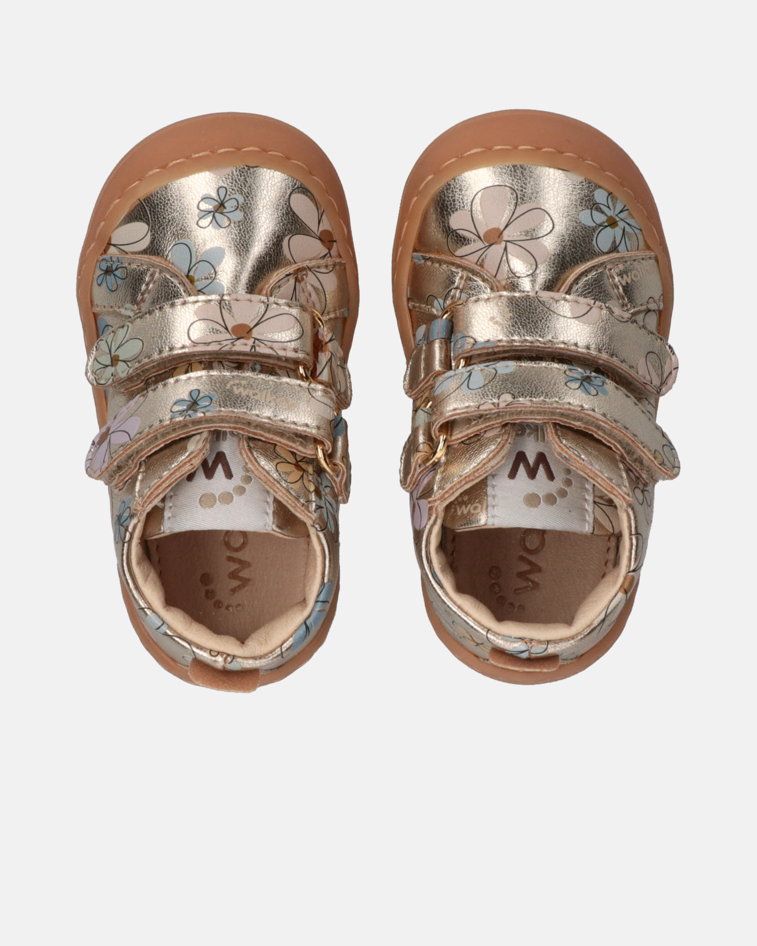 Sneakers primi passi con fiori e punta rinforzata