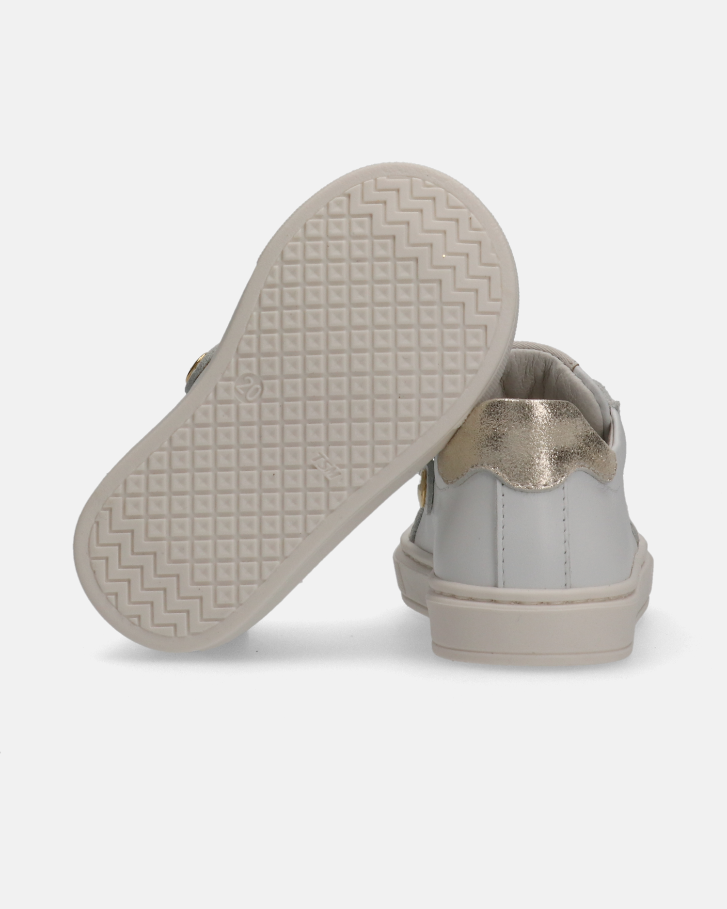 Sneakers primi passi in pelle con fiori applicati