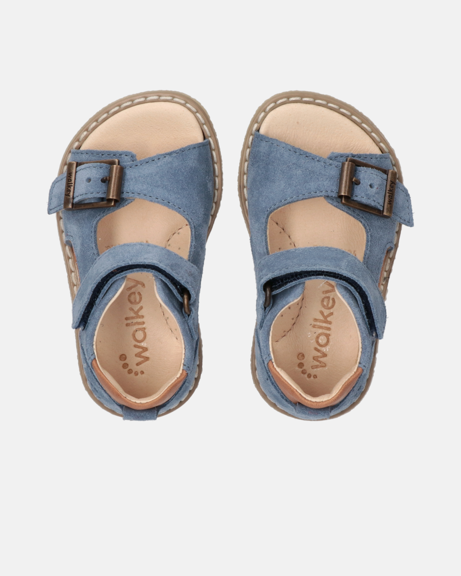 Sandali primi passi in camoscio con tallone chiuso