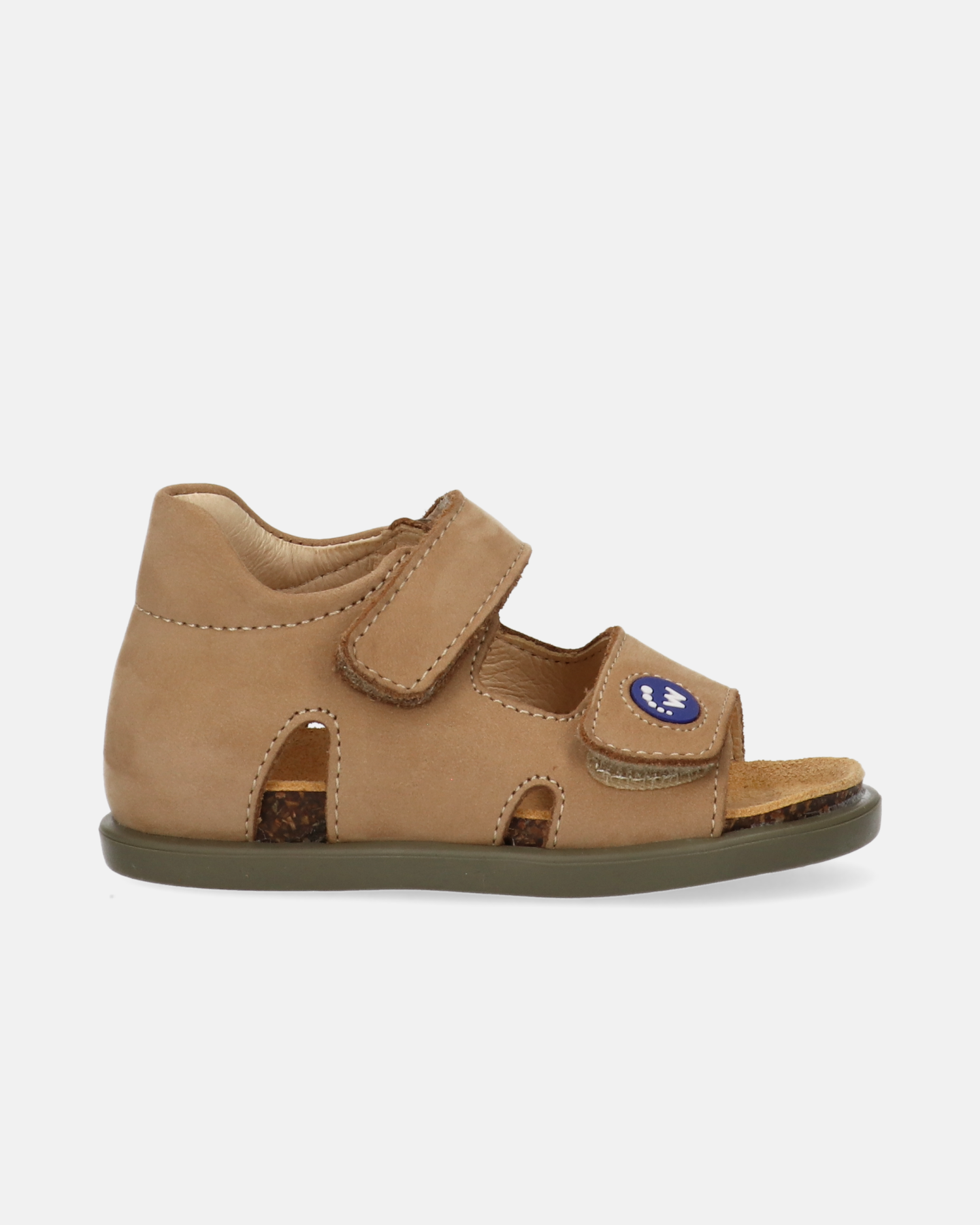 Sandali primi passi in nabuk con tallone chiuso