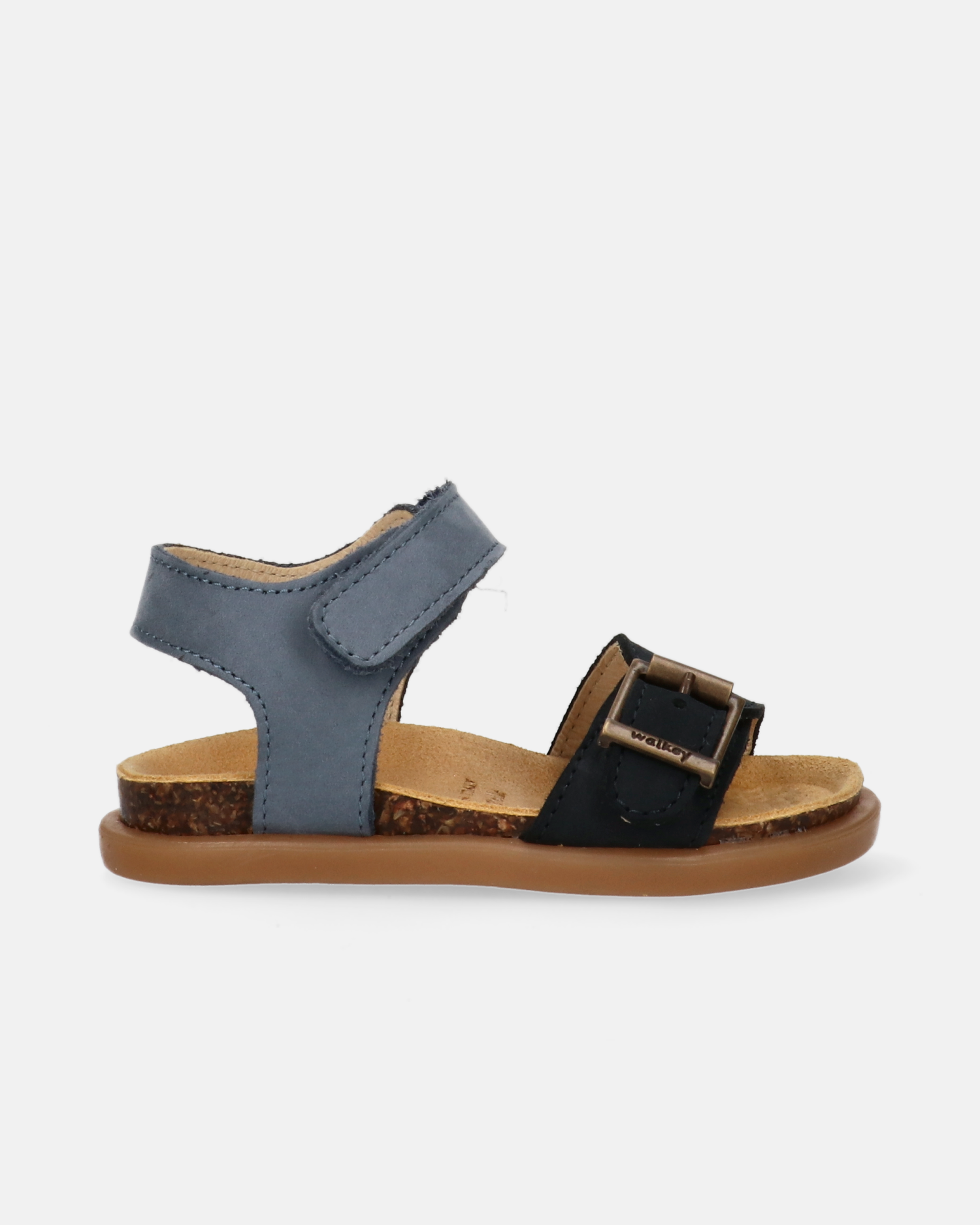 Sandali color block in camoscio con suola preformata