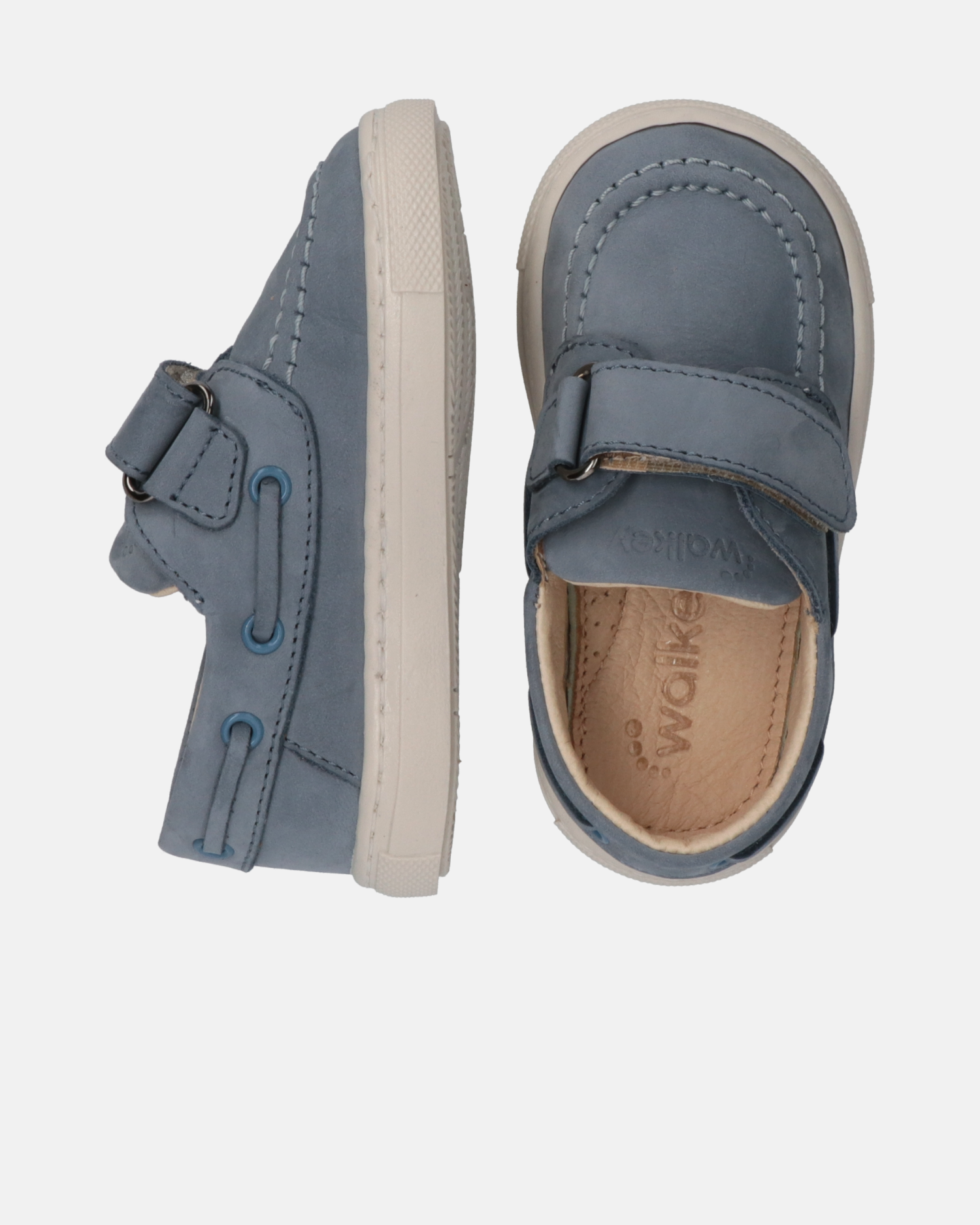 Mocassini primi passi stile barca in nabuk